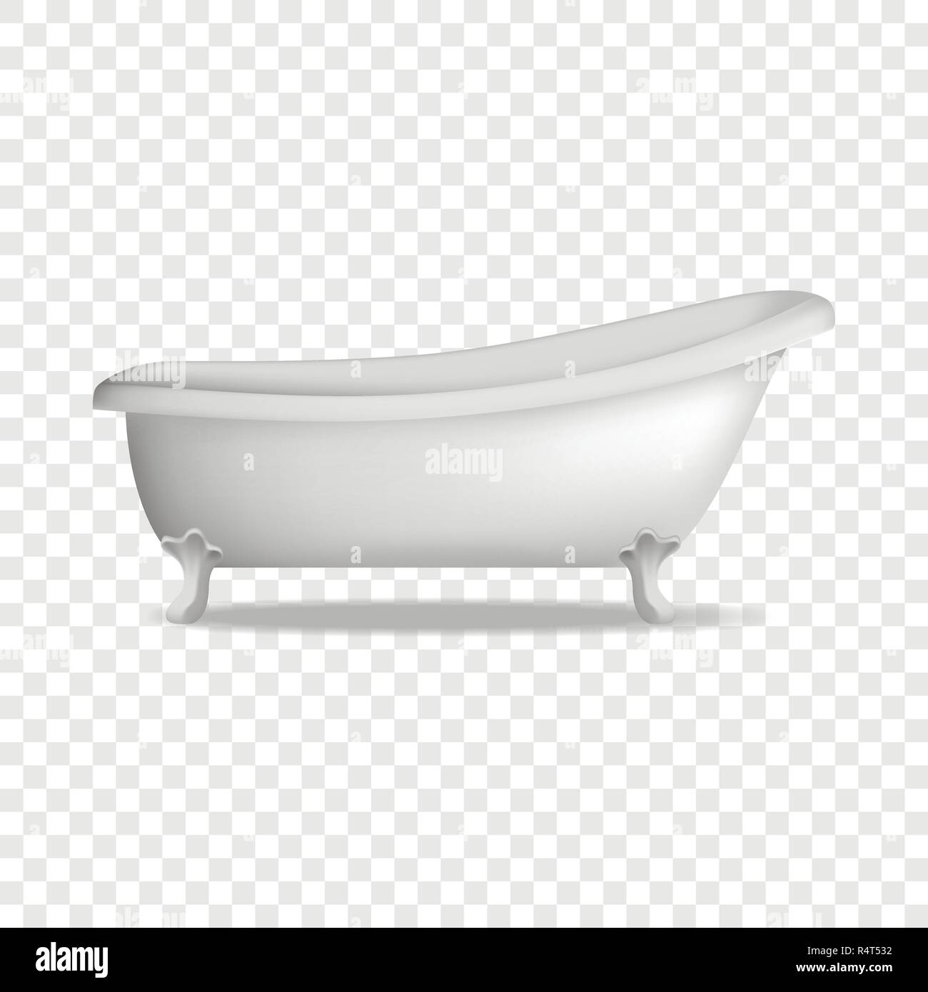 Vintage Badewanne mockup. Realistische Abbildung: vintage Badewanne vektor Mockup für auf transparentem Hintergrund Stock Vektor