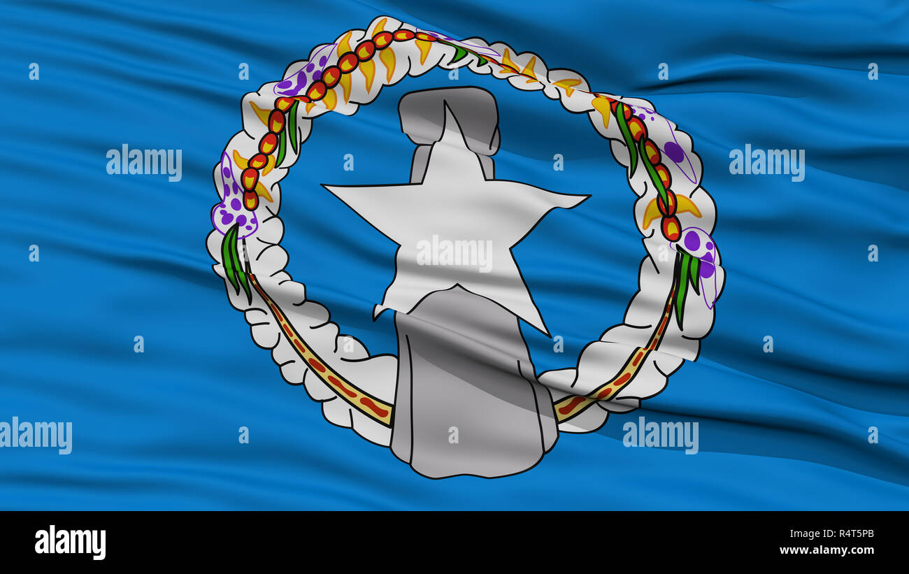 Closeup-Northern Mariana Islands Flagge, USA-Staat Stockfoto