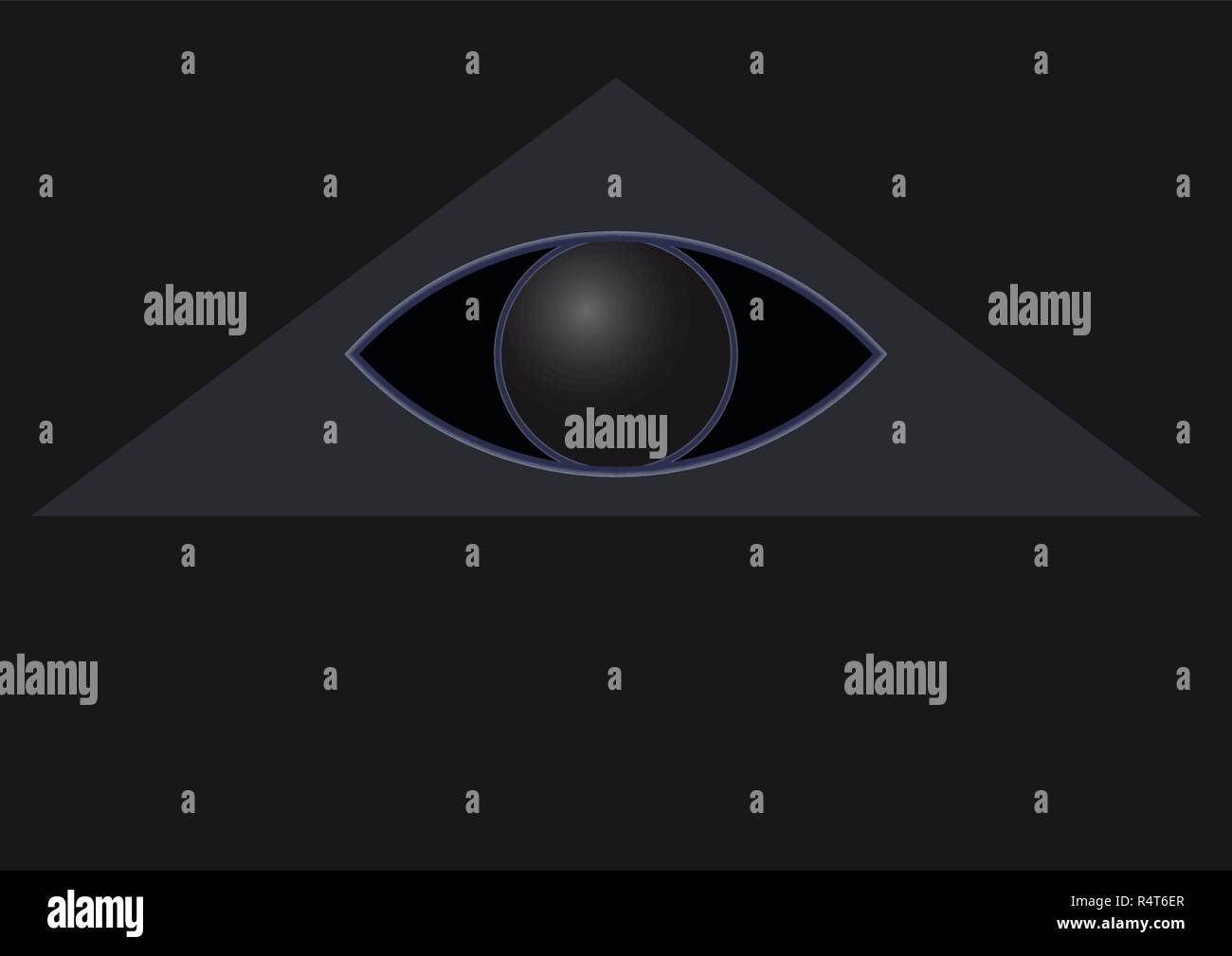 Die Freimaurer-Symbol des Auges im Dreieck. Das Auge Gottes Stock Vektor