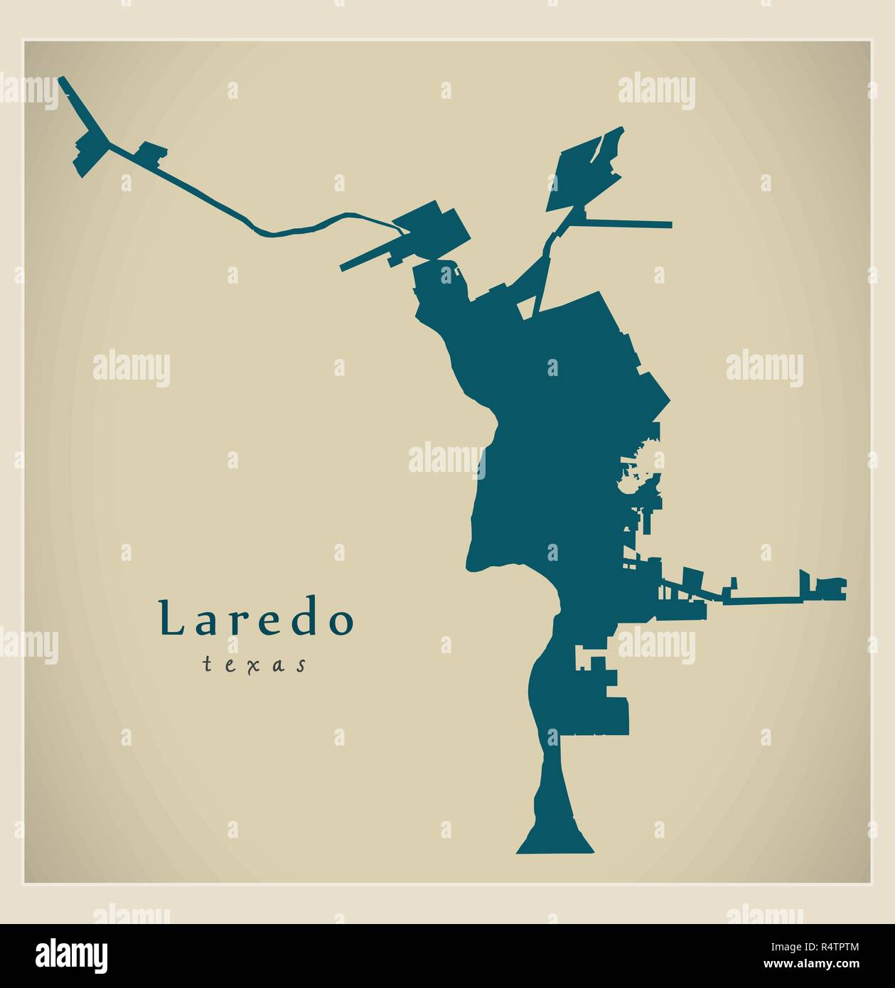 Moderne Stadtplan - Laredo Texas Stadt der USA Stock Vektor