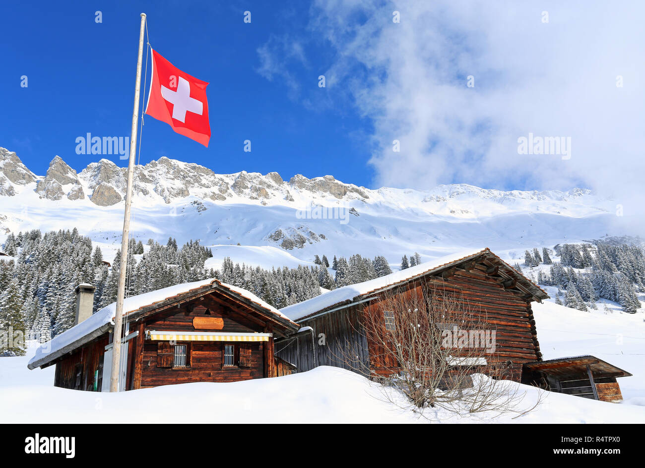 Guest House in Graubünden Stockfoto