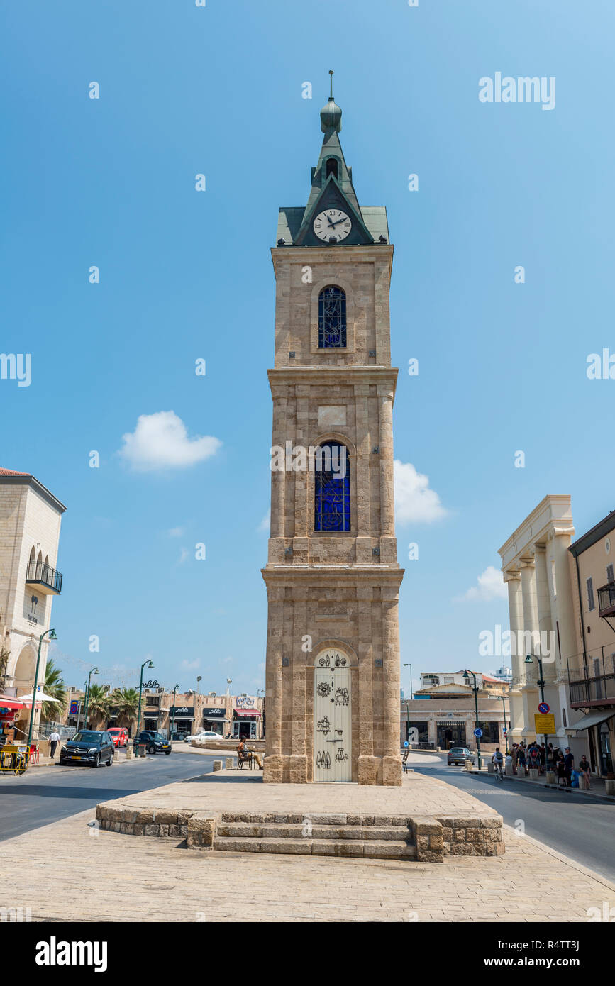Glockenturm, der Clock Tower, die Altstadt von Jaffa, den alten Hafen, Tel Aviv-Jaffa, Israel Stockfoto