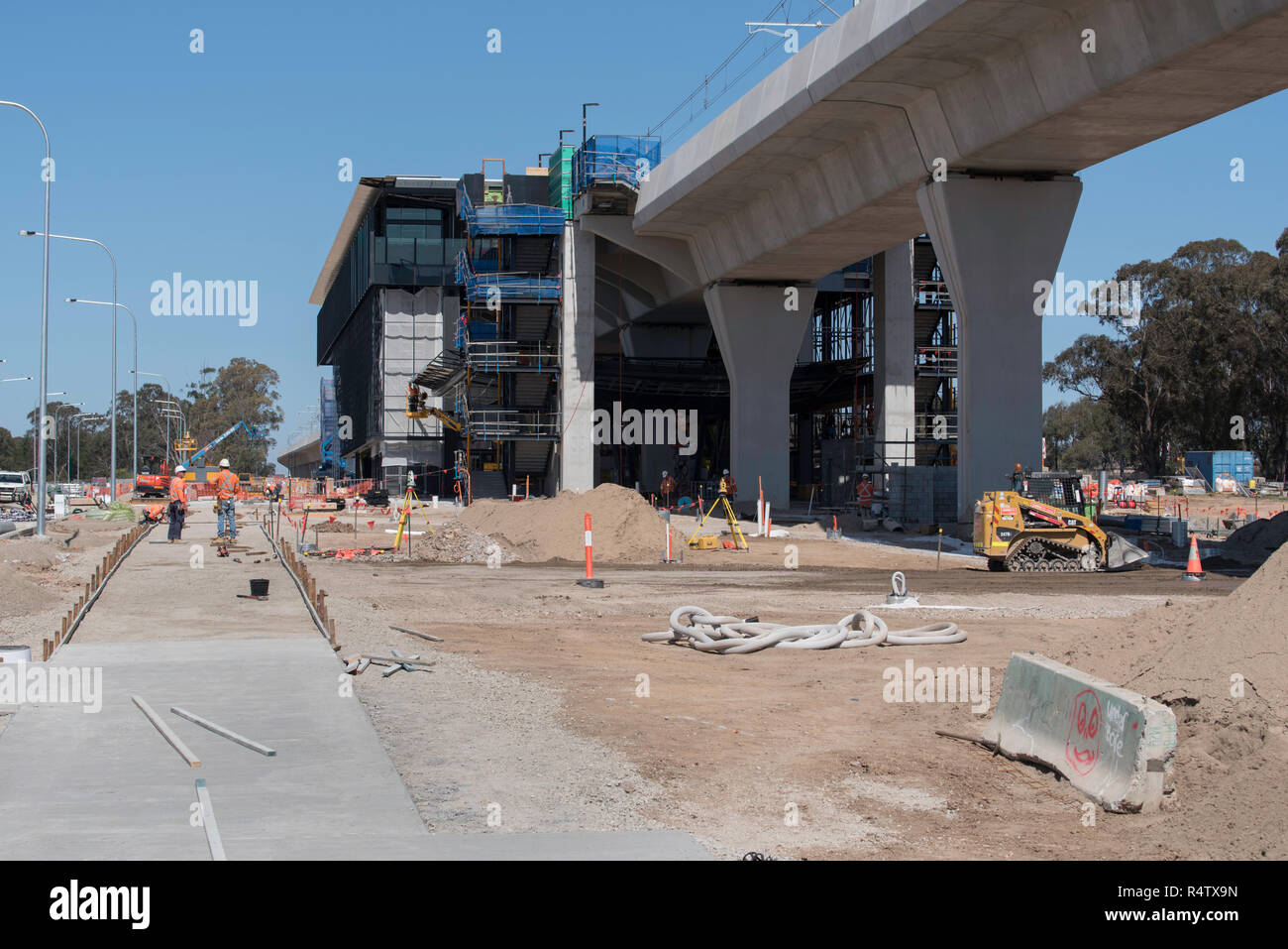 September 2018 Kellyville (Sydney) NSW, Bau der Sydney Metro Nordwest rail line ist derzeit auf Budget und Zeitplan voraus Stockfoto