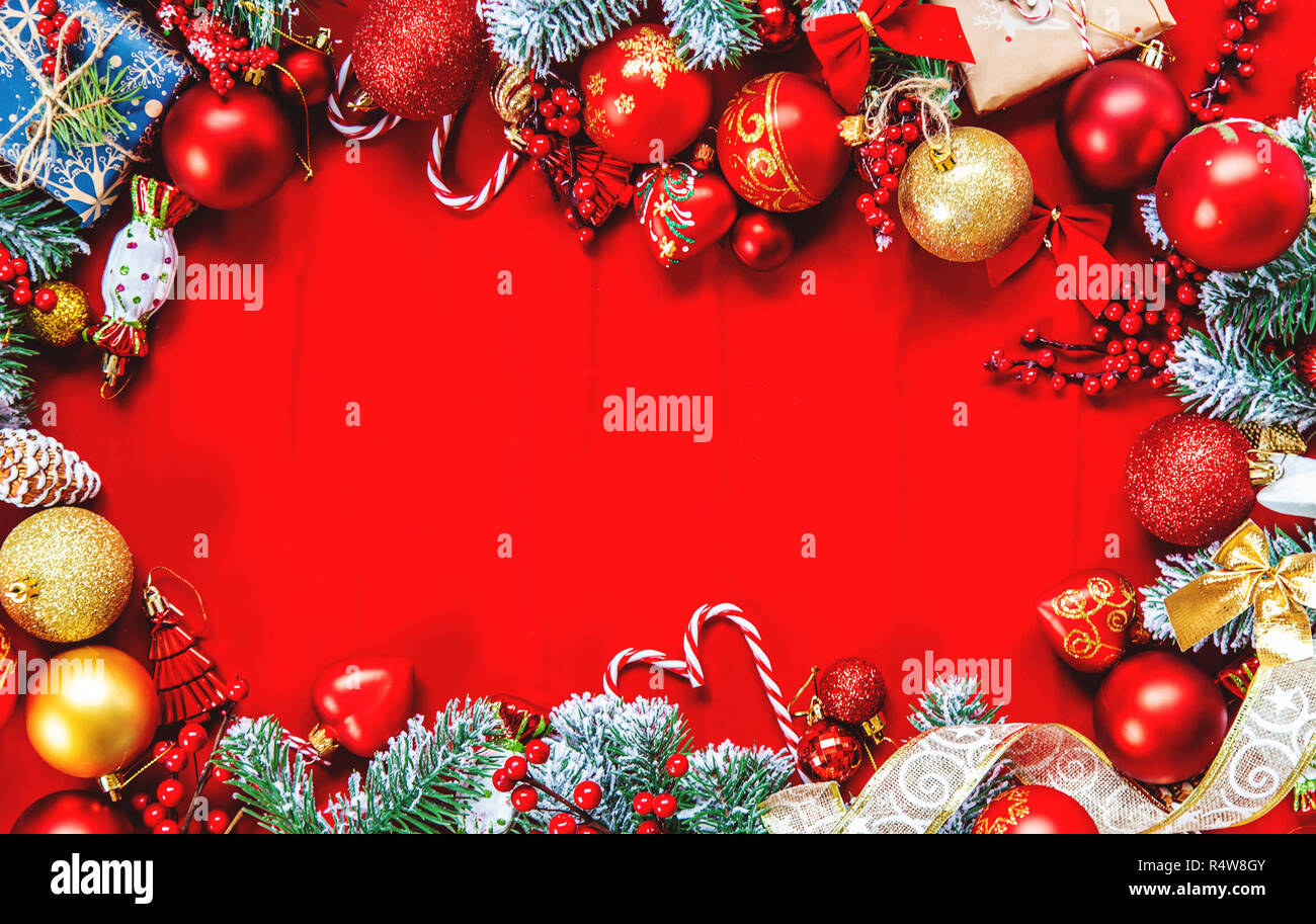 Weihnachten Hintergrund. Frohes neues Jahr. Selektiver Fokus Urlaub Stockfoto