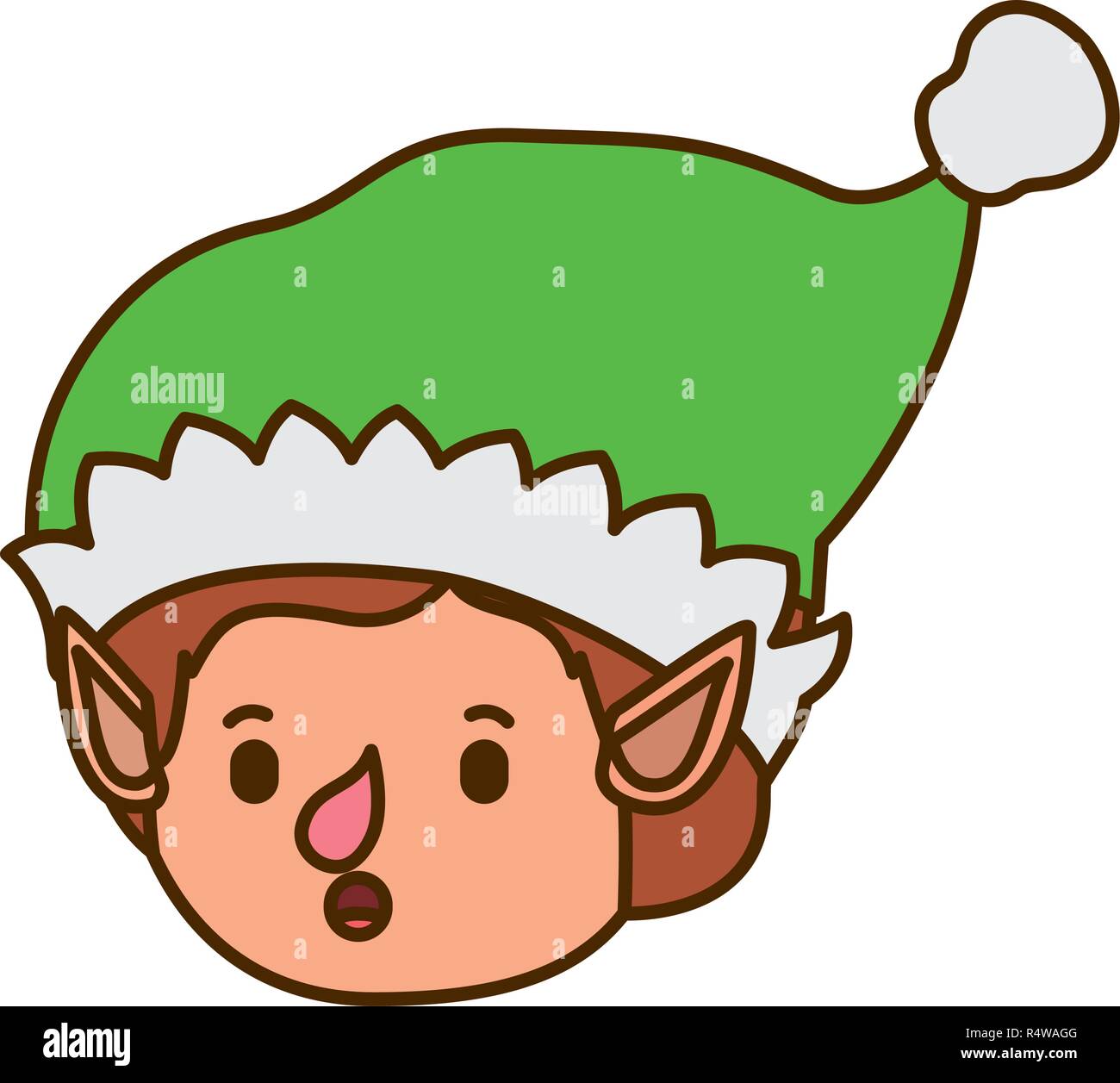 Elf Kopf mit Hut avatar Charakter Stock Vektor