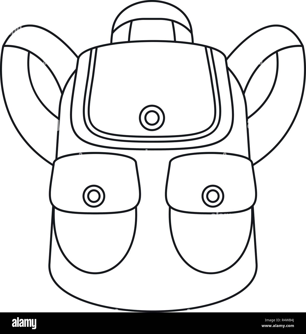 Wald Rucksack Symbol. Umrisse Wald Rucksack vektor Symbol für Web Design auf weißem Hintergrund Stock Vektor