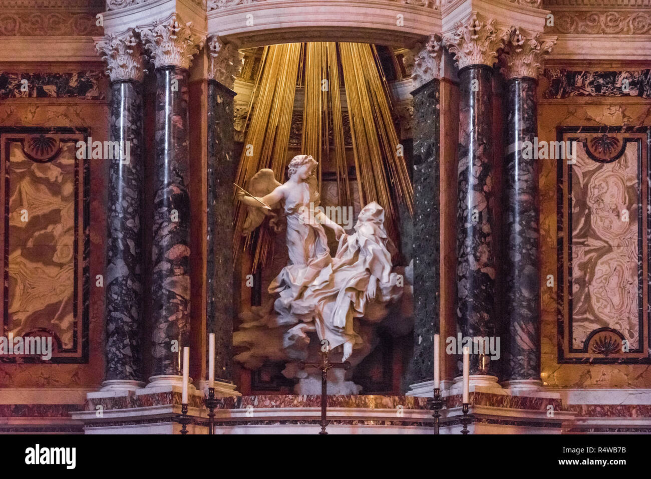 Die Ekstase der Heiligen Teresa, Rom, Italien Stockfoto