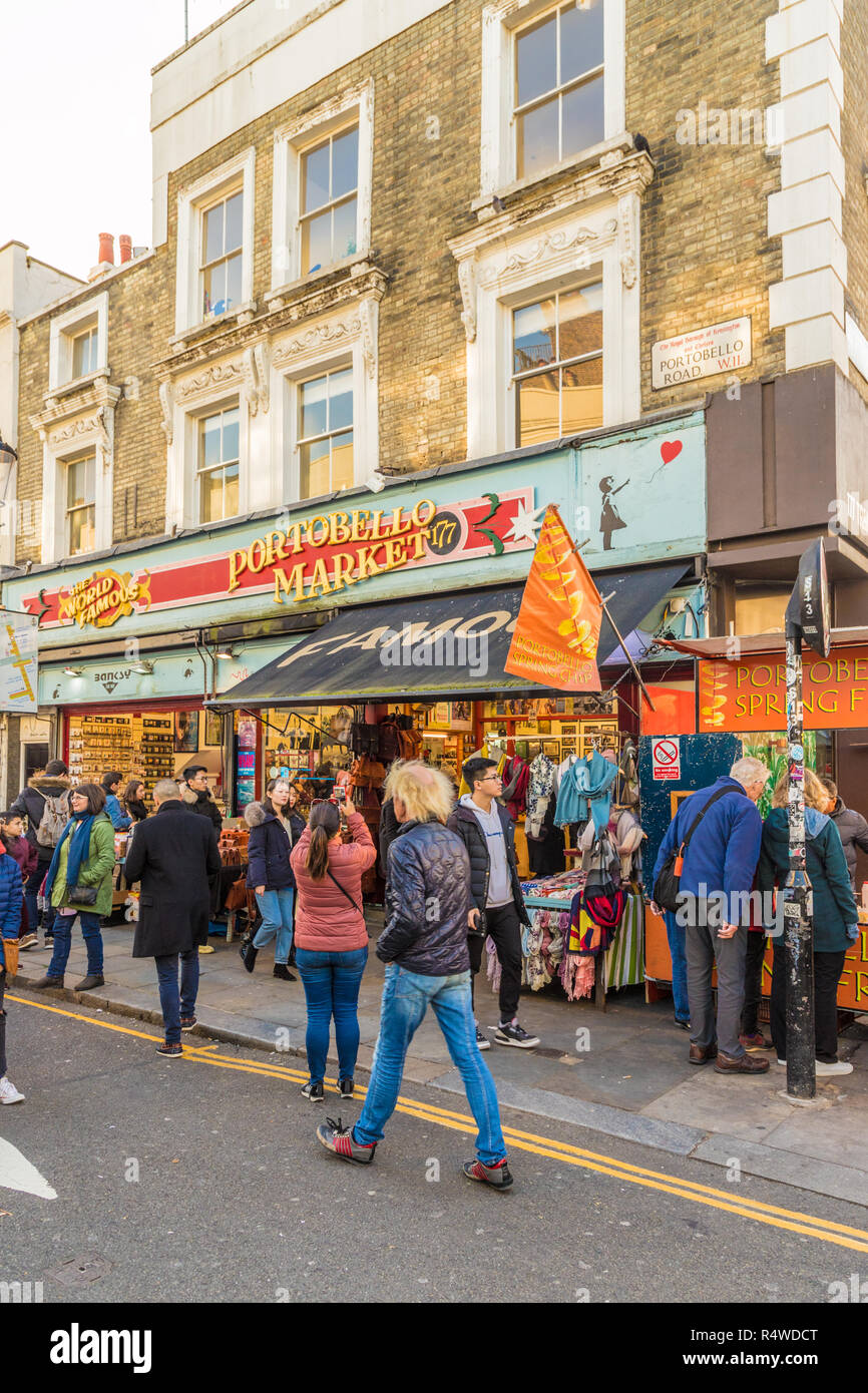 Ein Blick auf die Portobello Road Market Stockfoto