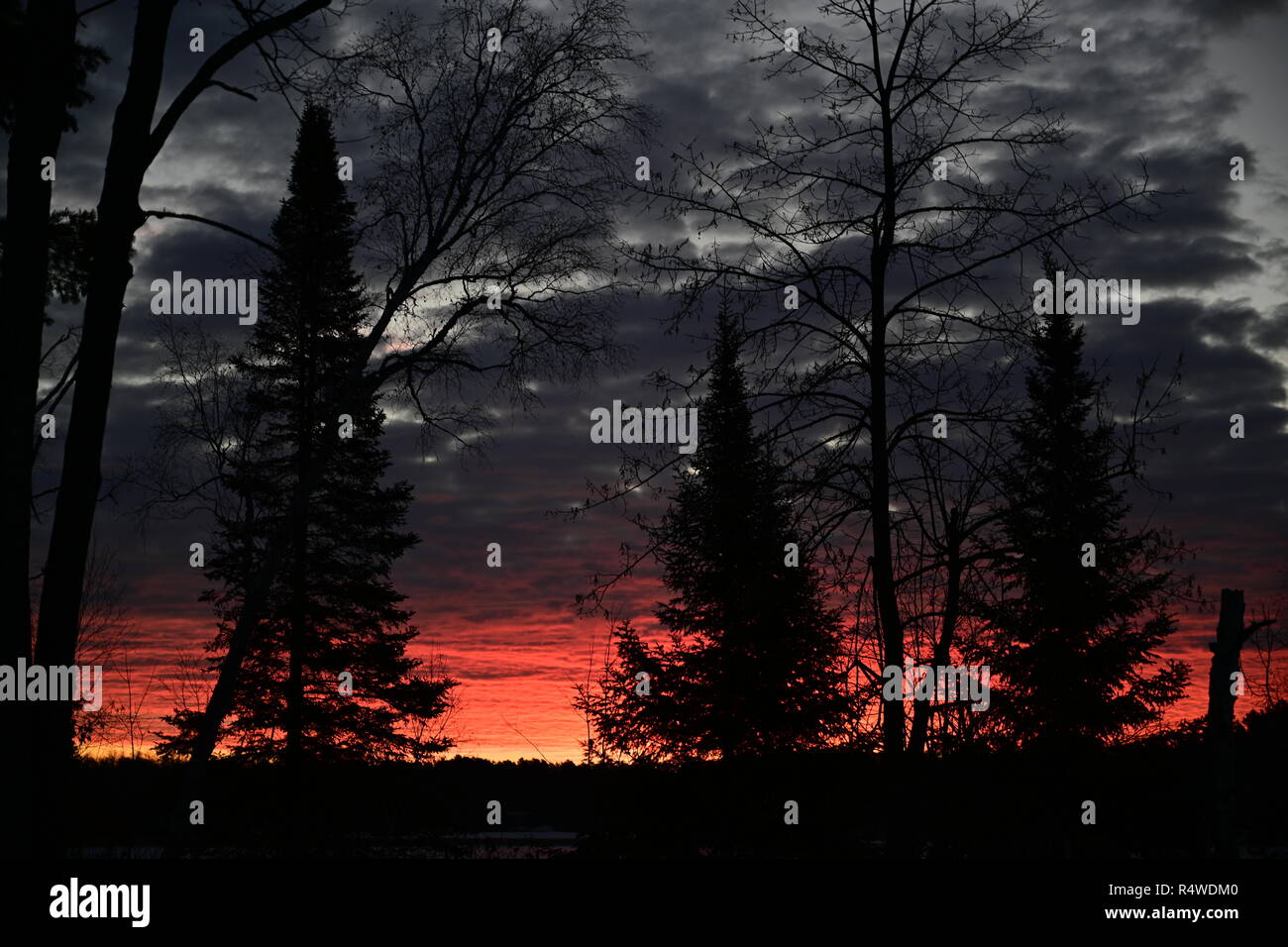 Östlichen Himmel über dem See Stockfoto