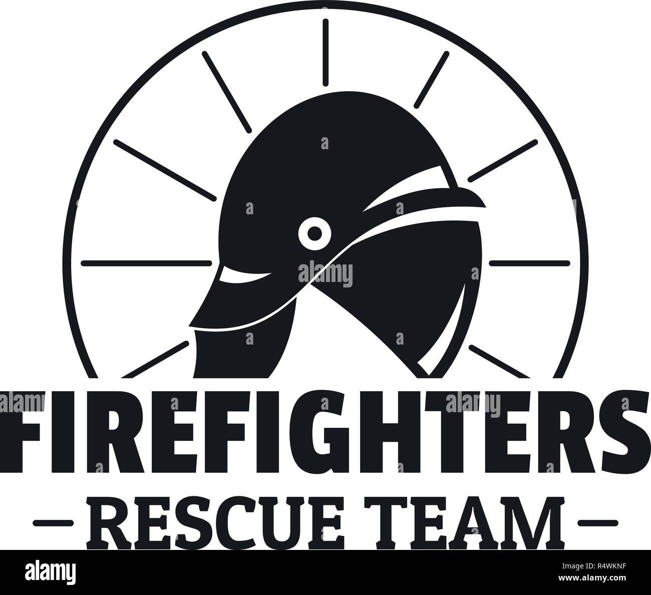 Die Brandbekämpfung Rescue Team Logo. Einfache Abbildung der Feuerwehrmänner rettungstrupp Vektor Logo für Web Design auf weißem Hintergrund Stock Vektor