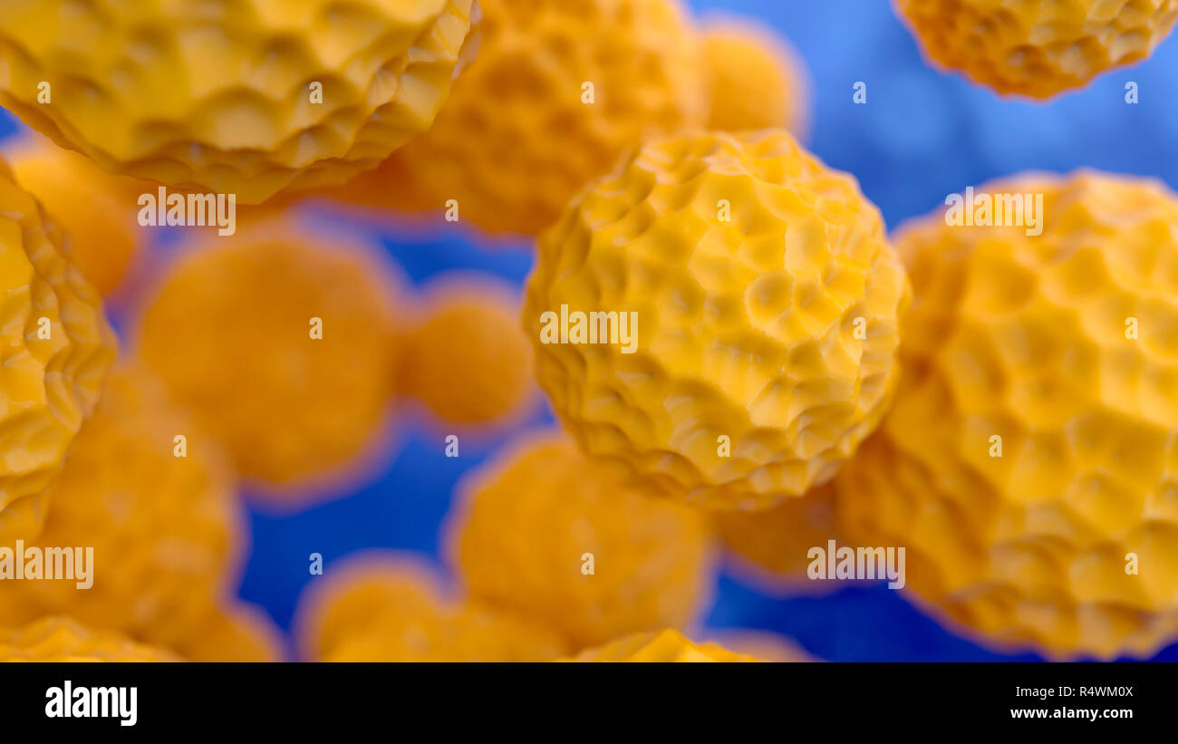 Abstrakte Wissenschaft Hintergrund. Virus oder abstrakten Organismus. 3D-Render Abbildung Stockfoto