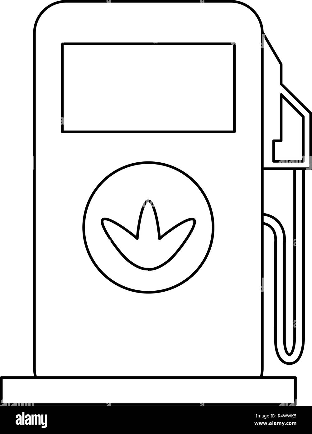 Eco Fuel dispenser Schwarz und Weiß Stock Vektor