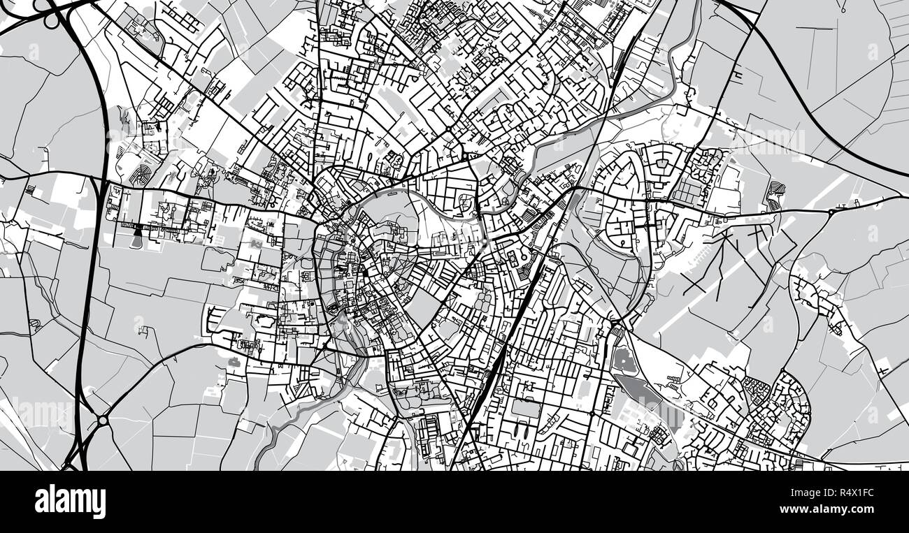 Urban vektor Stadtplan von Cambridge, England Stock Vektor