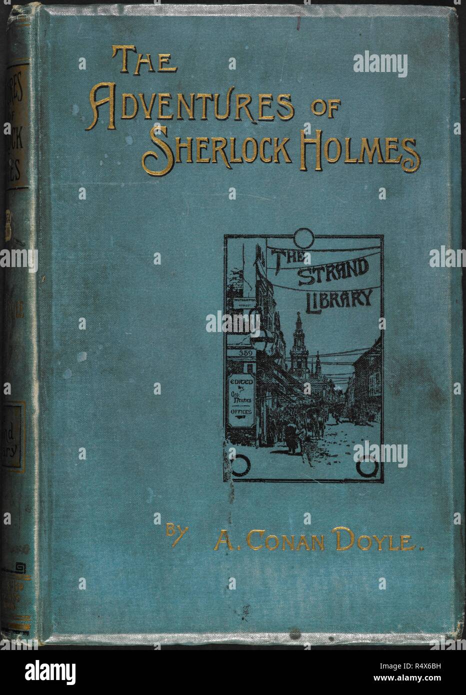 Abbildung der vorderen Abdeckung. Die Abenteuer des Sherlock Holmes, 2.  Auflage. London: George Newnes, 1893. Quelle: 12654. d. 10 vordere  Abdeckung. Autor: Doyle, Arthur Conan Stockfotografie - Alamy