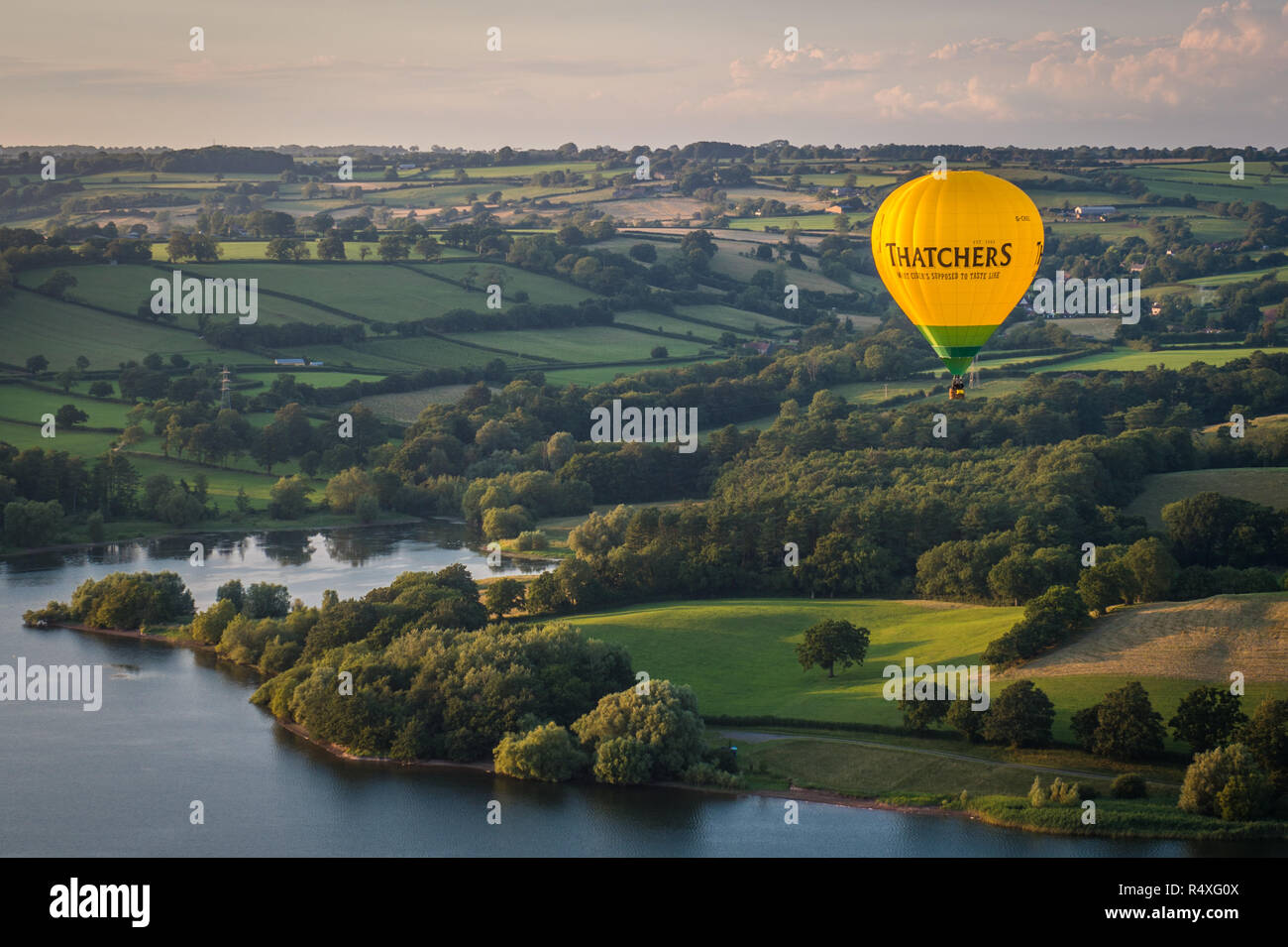 Thatchers Ballon über Blagdon am 25. Juli 2017, Stockfoto