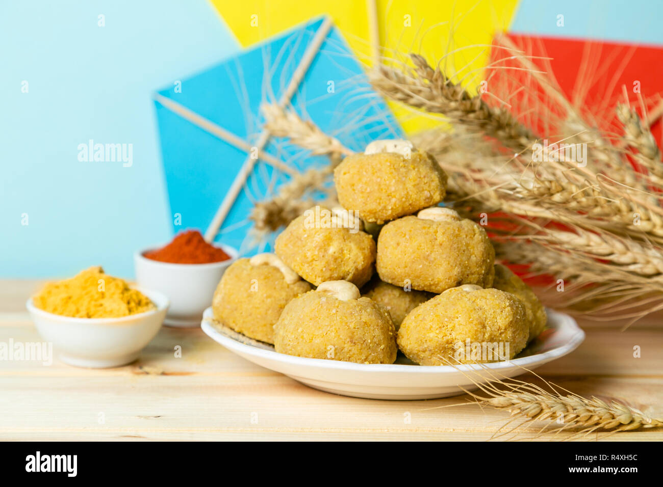 Makar Sankranti festival Karte - Symbole Stockfoto