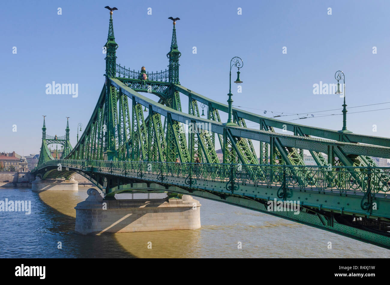 Budapest, die Kettenbrücke über die Donau Stockfoto