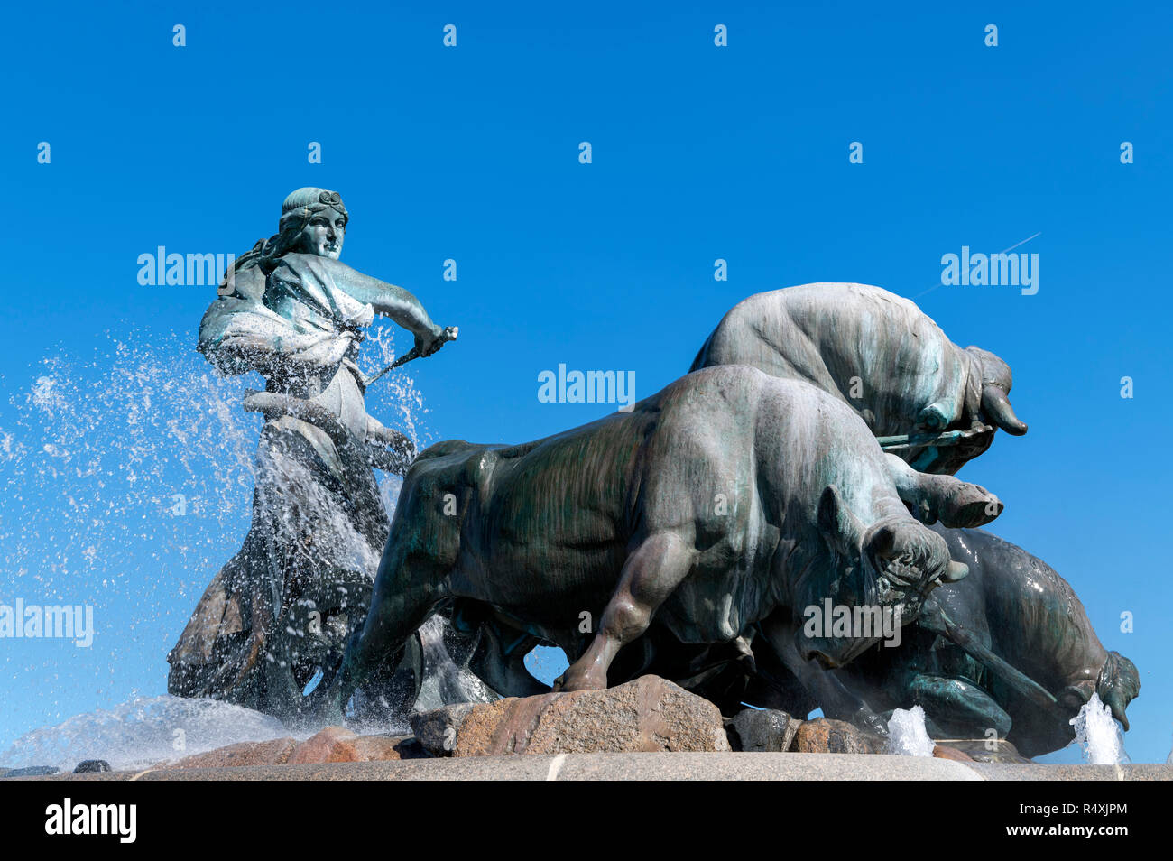 Gefion Fountain (Gefionspringvandet), Churchillparken, Kopenhagen, Dänemark Stockfoto