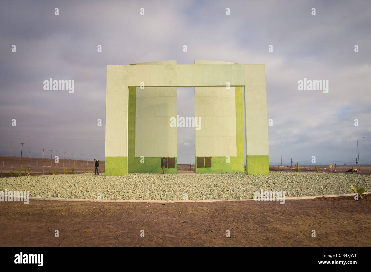 Steinbock tropic Monument in der Nähe von Antofagasta im Norden Chiles. Atacamawüste Stockfoto
