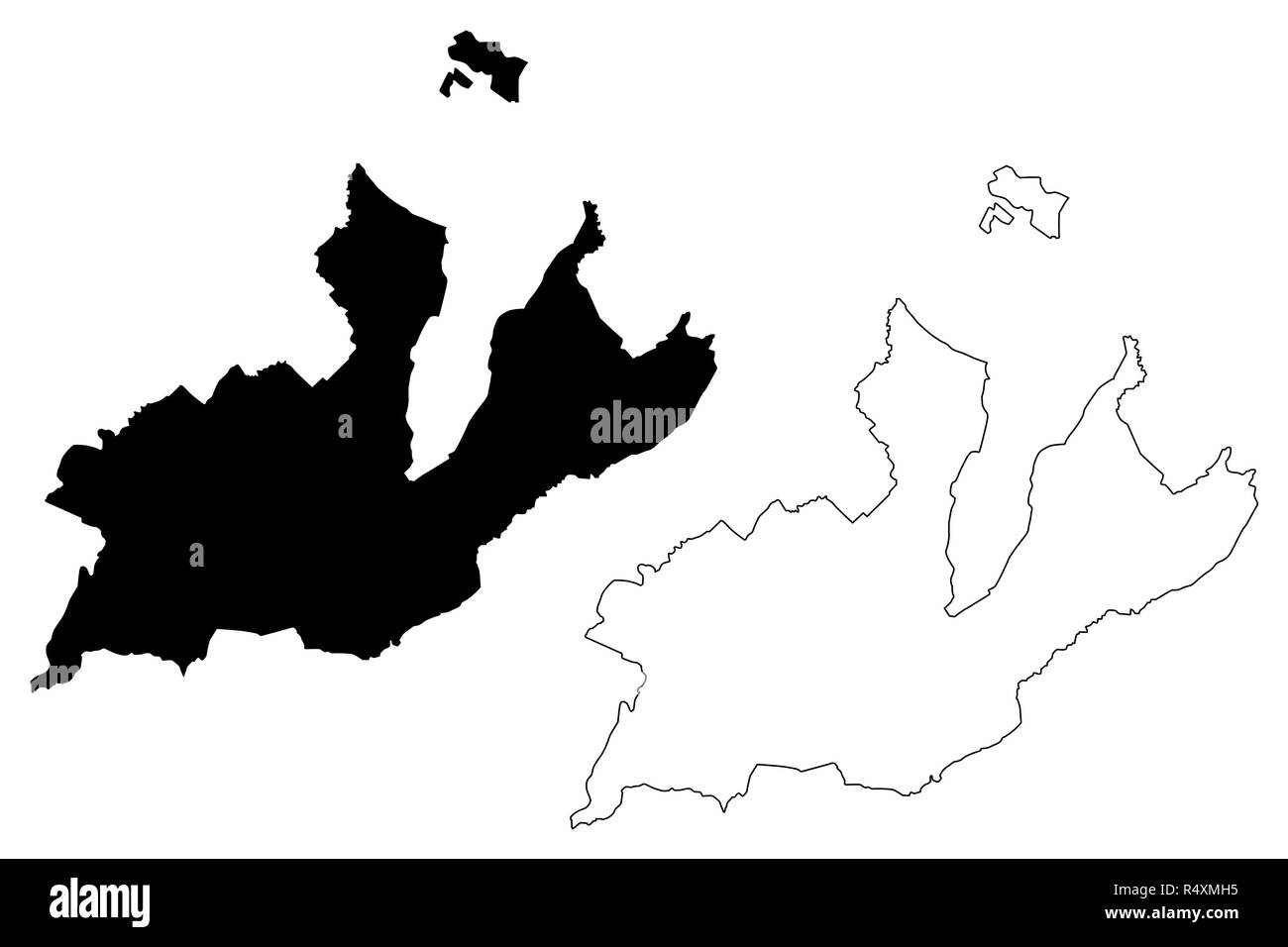 Genf (Kantone der Schweiz Schweizer Kantone, Bund) Karte Vektor-illustration, kritzeln Skizze Republik und Kanton Genf Karte anzeigen Stock Vektor