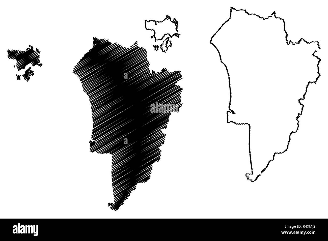 Kedah (Landkreise, von Malaysia, Föderation Malaysia) Karte Vektor-illustration, kritzeln Skizze Kedah Darul Aman Karte Stock Vektor