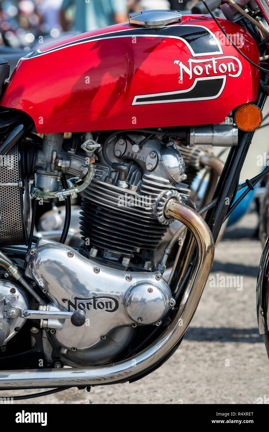 1971 Norton Commando Motorrad. Klassische britische Motorrad Stockfoto