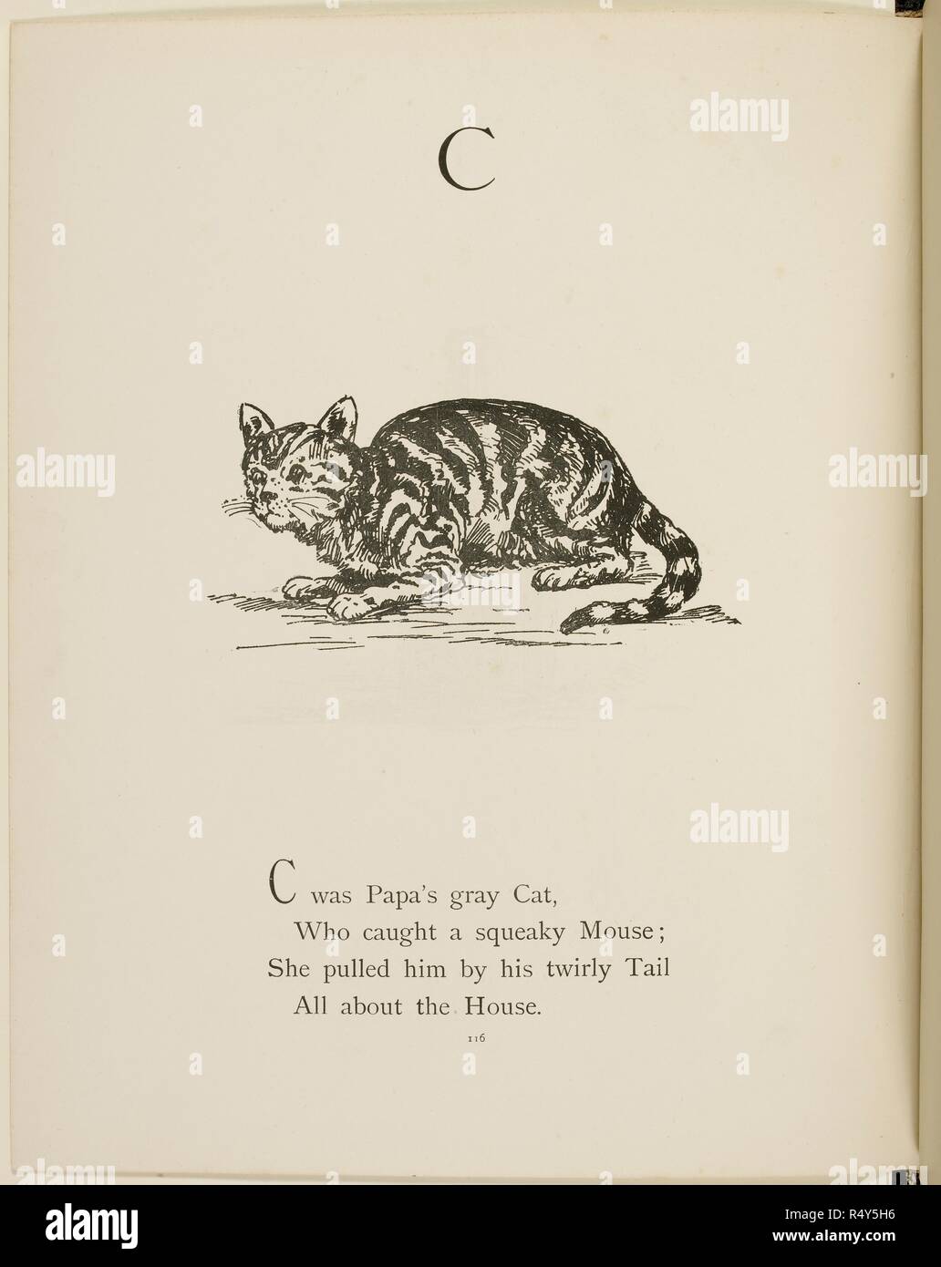 Katze Illustrationen und Verse aus Unsinn Alphabeten erstellt und von Edward Lear geschrieben. . Unsinn Botanik, und Unsinn Alphabete, fünfte Auflage. Frederick Warne & Co.: London & New York, 1889. Quelle: Cup. 400. 42 116. Sprache: Englisch. Stockfoto