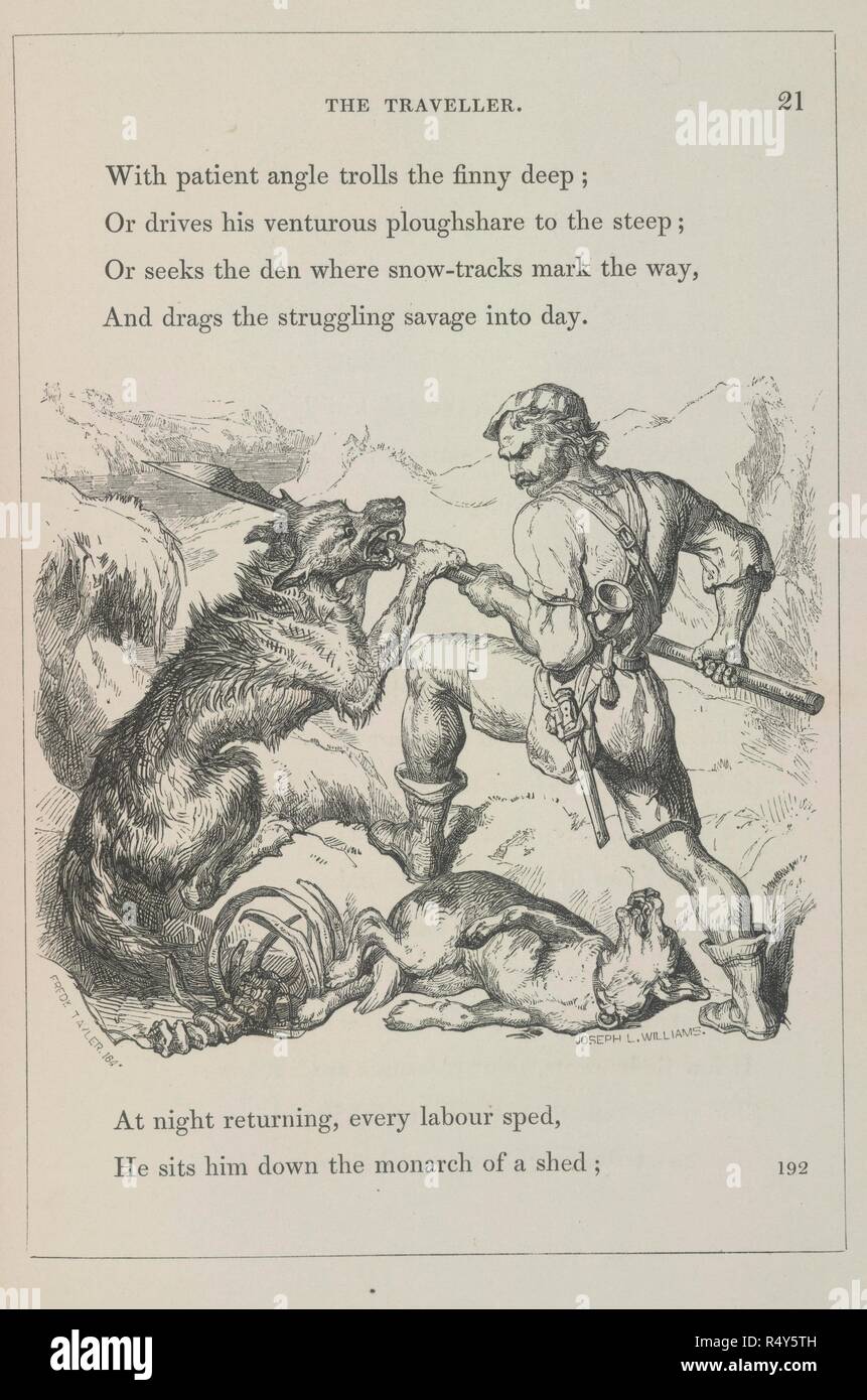 Wolf. Die poetische Werke von Oliver Goldsmith... Mit einem. London: Longman, Braun, Grün & Longmans, 1845. Quelle: 11660. bb., 25., 21. Sprache: Englisch. Autor: Goldsmith, Oliver. Williams, Joseph L. Stockfoto