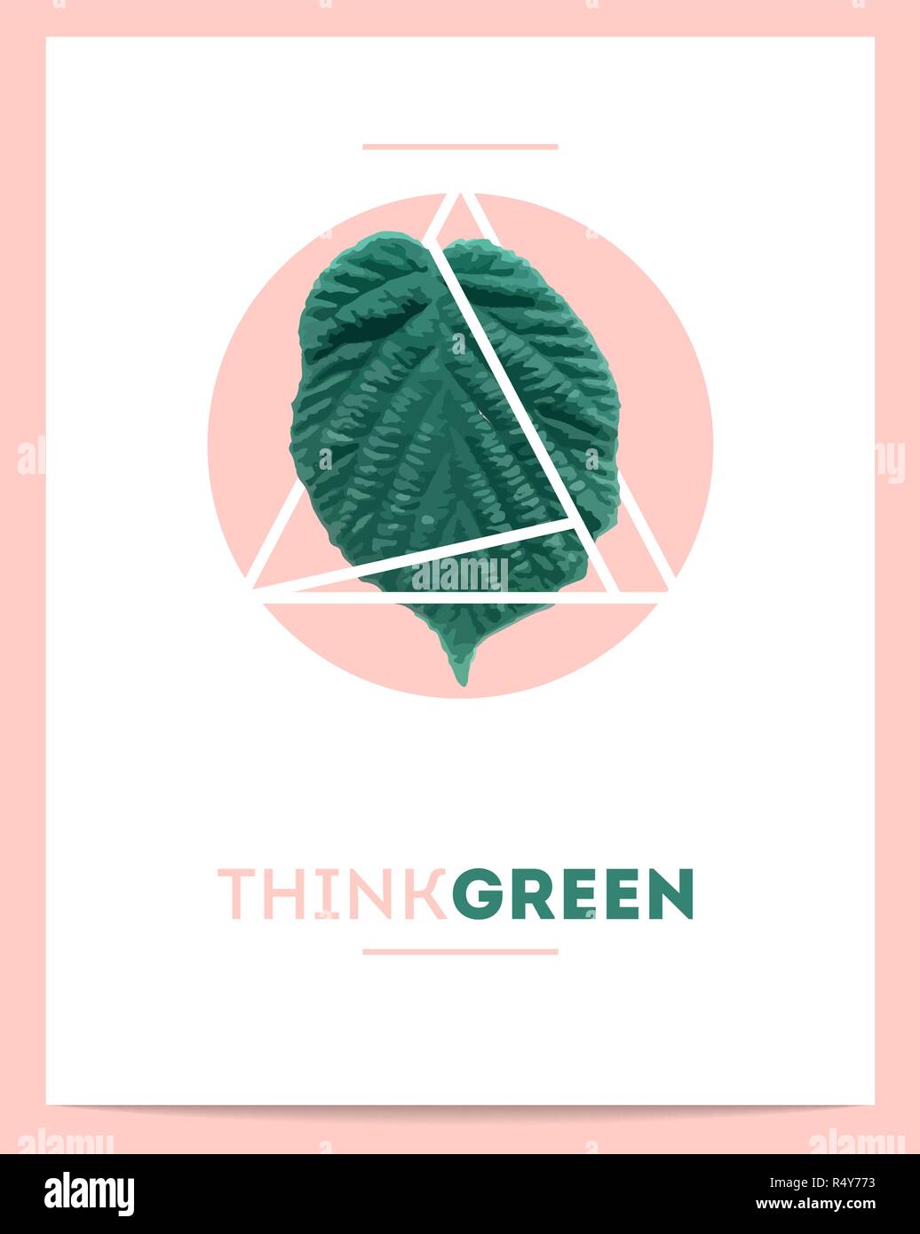 Kreative Plakat für "Think green" Stock Vektor