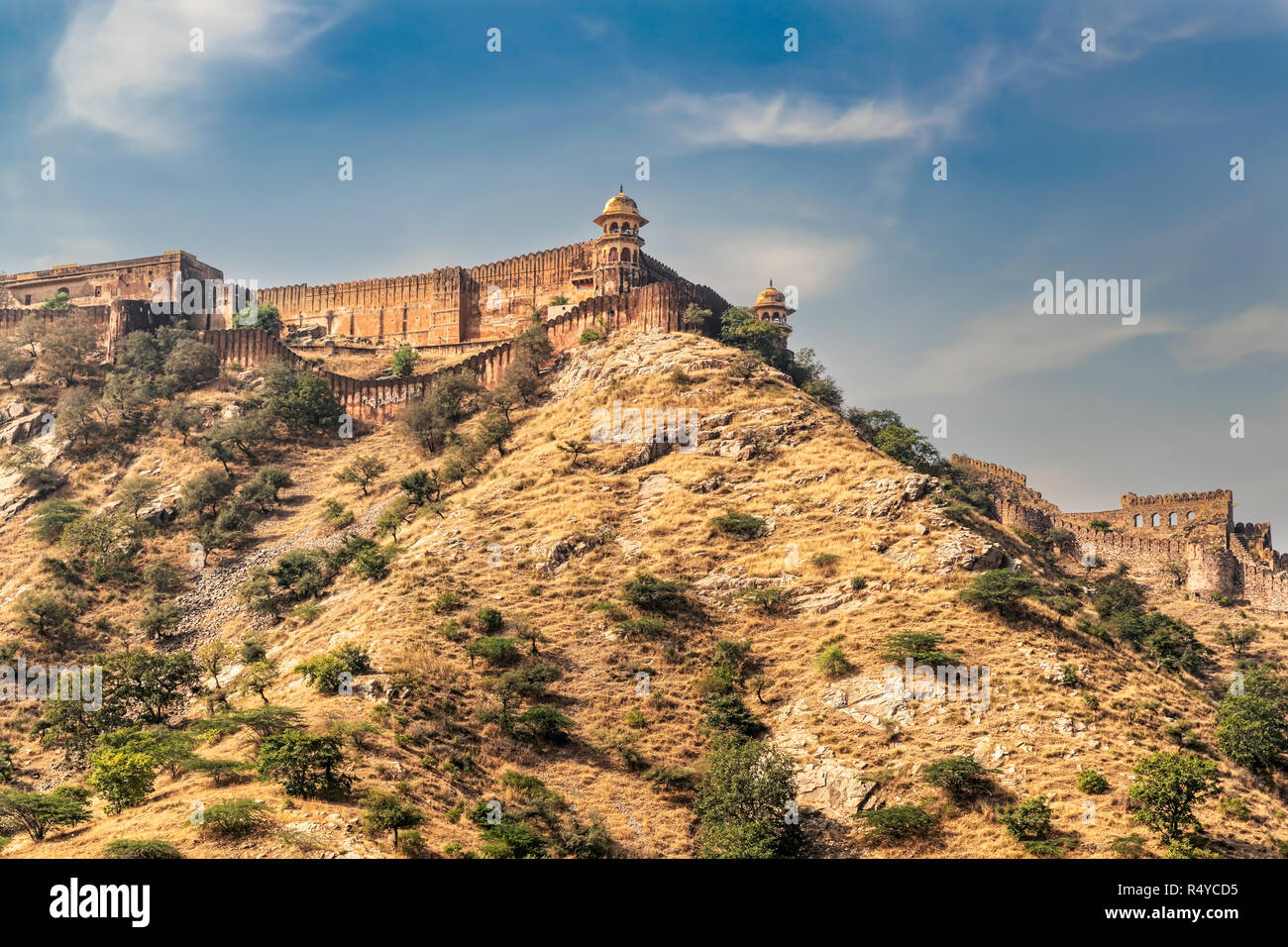 Blick von der Amer Fort in Amer, Rajasthan, Indien, 11 km von Jaipur, der Hauptstadt von Rajasthan. Es ist die wichtigste touristische Attraktion in Jaipur Stockfoto