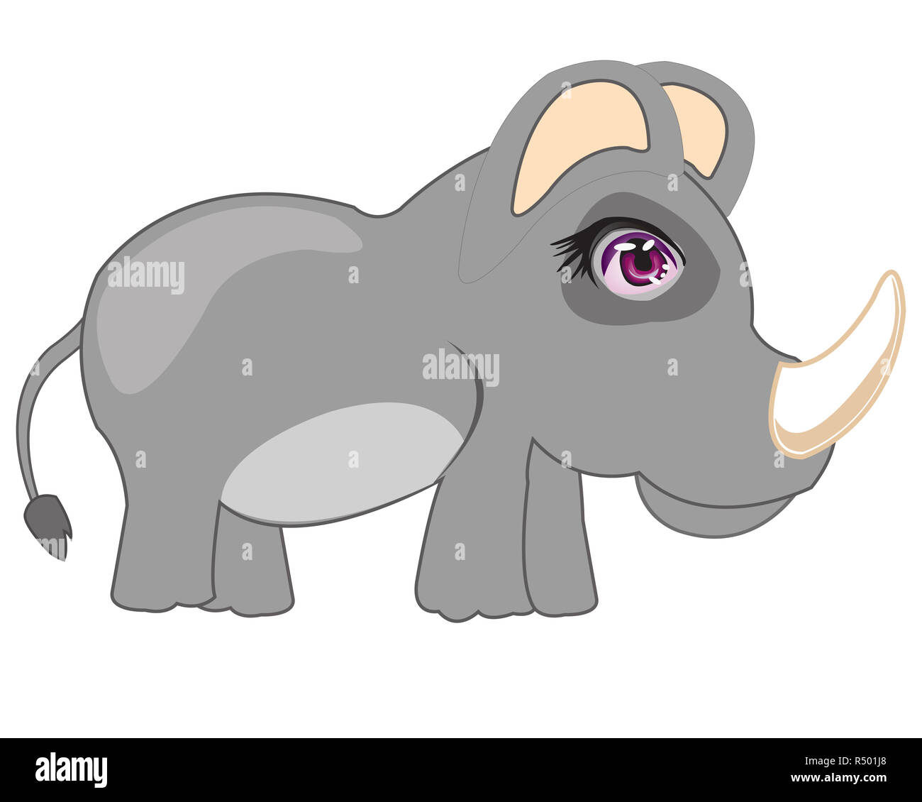 Cartoon-Tier Nashorn Stockfoto