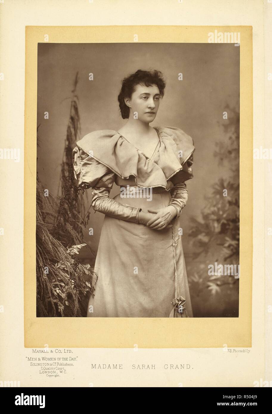 Madame Sarah Grand (10. Juni 1854 â € "12. Mai 1943), war eine britische feministische Schriftstellerin. Männer und Frauen des Tages: Ein Bild der Galerie für zeitgenössische Porträts. London. Jan. 1888 - Juli 1894. Quelle:10804. Ich. 3. Stockfoto