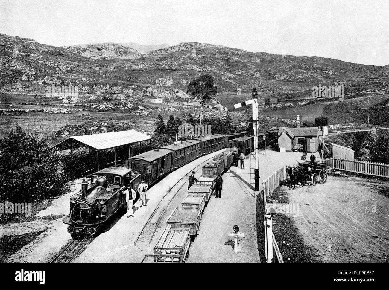 Tan-y-Menai Bridge Station, Ffestiniog Railway Stockfoto