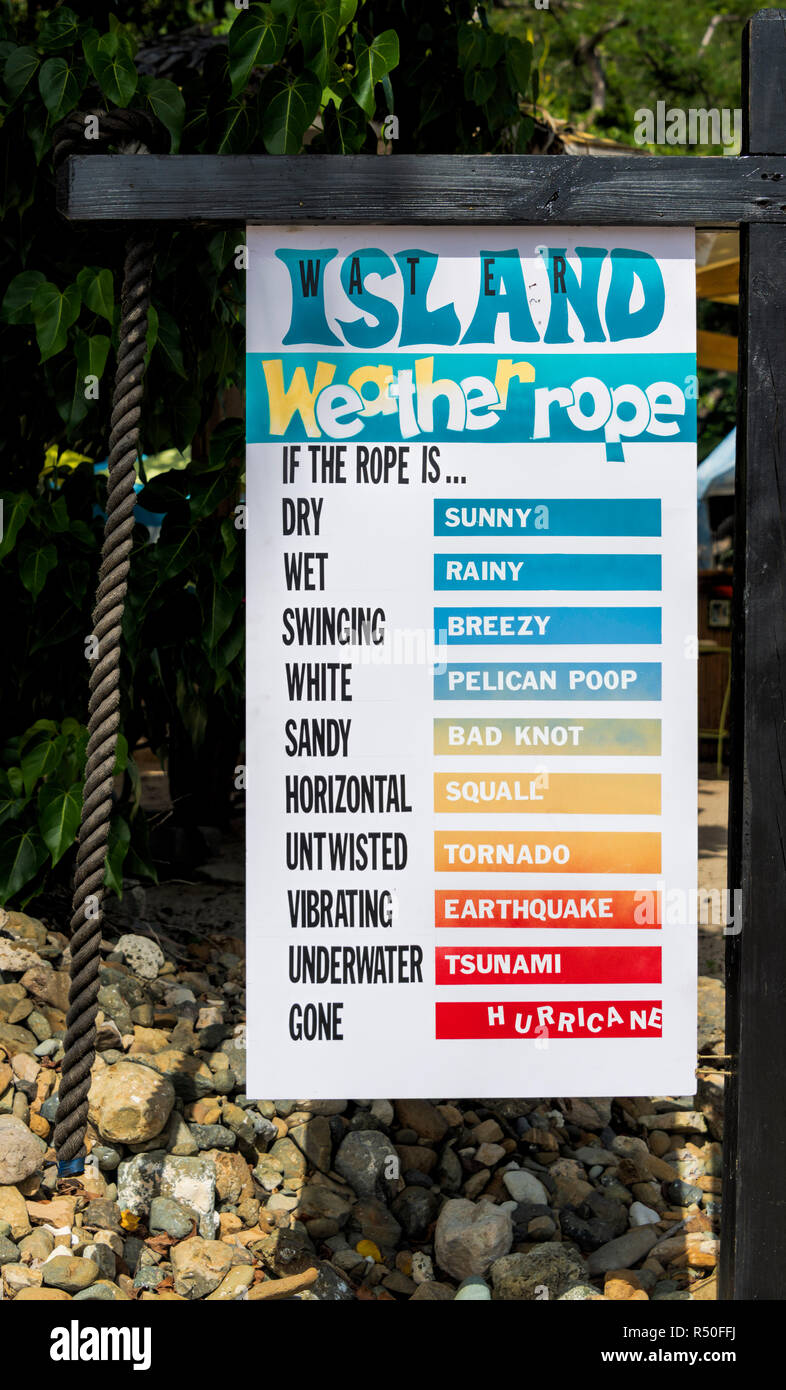 St. Thomas Virgin Islands Insel Wetter Seil Zeichen Stockfoto