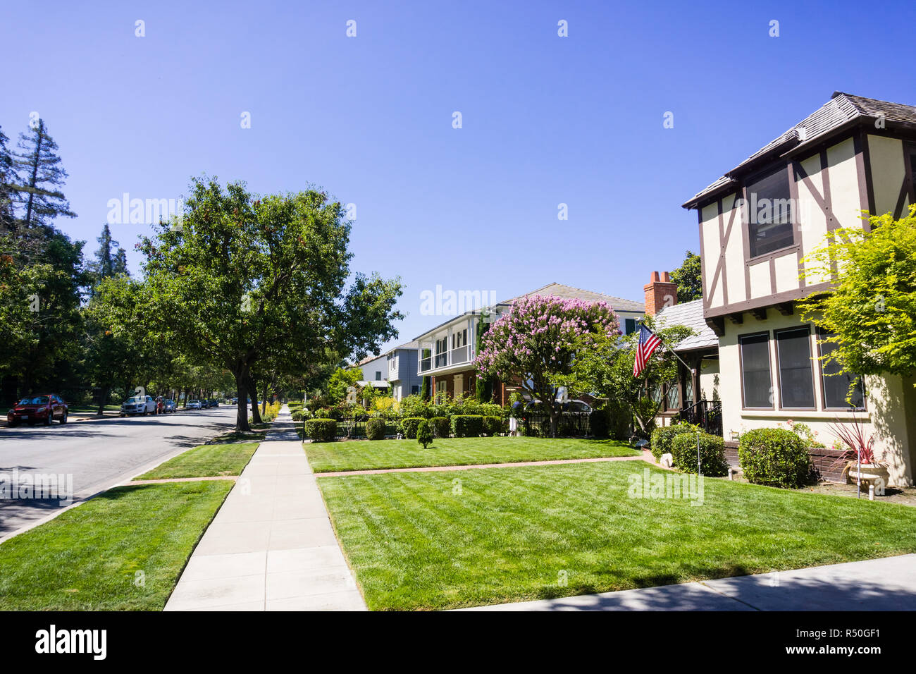 Landschaft im Rosengarten Wohngegend von San Jose, San Francisco Bay Area, Kalifornien Stockfoto