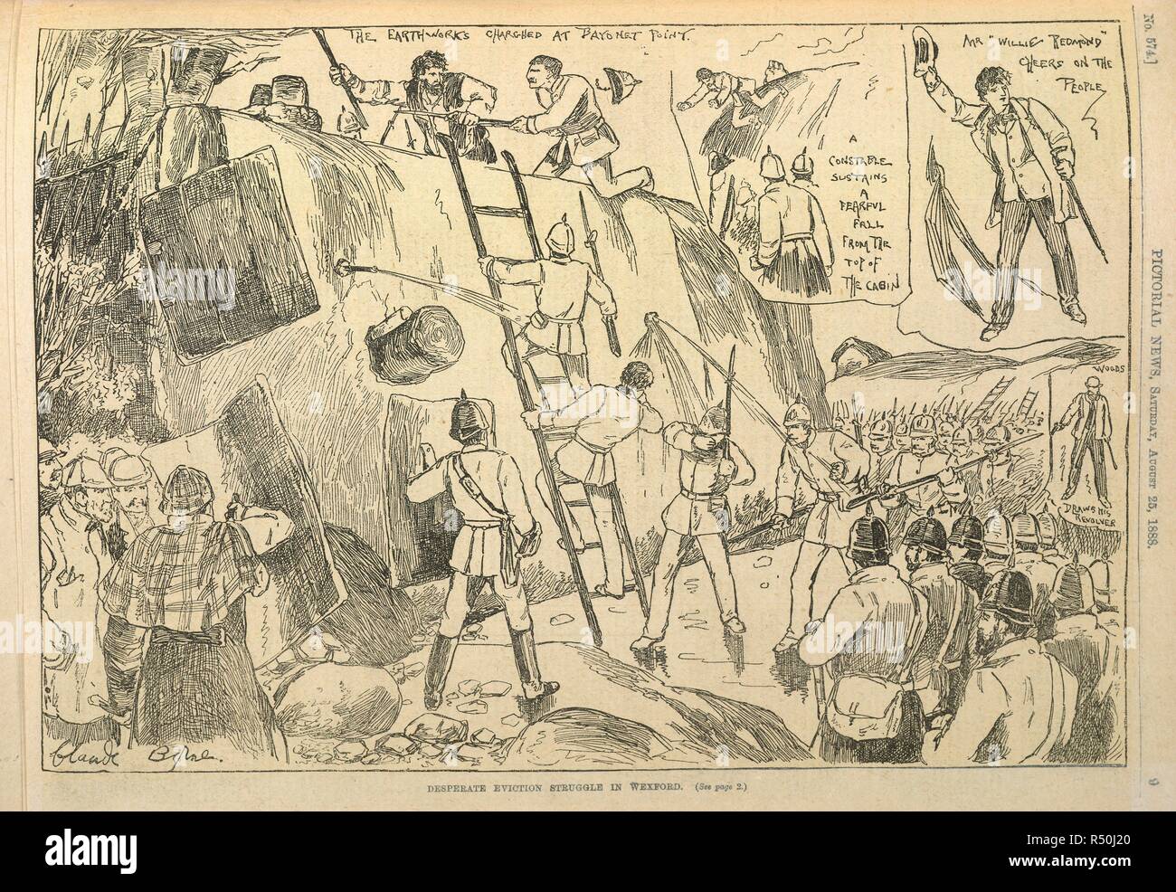 "Esparate Vertreibung Kampf in Wexford. Der Penny bildliche Nachrichten und Familie Geschichte Papier. London, 25.08.1888. Quelle: colindale. Sprache: Englisch. Stockfoto