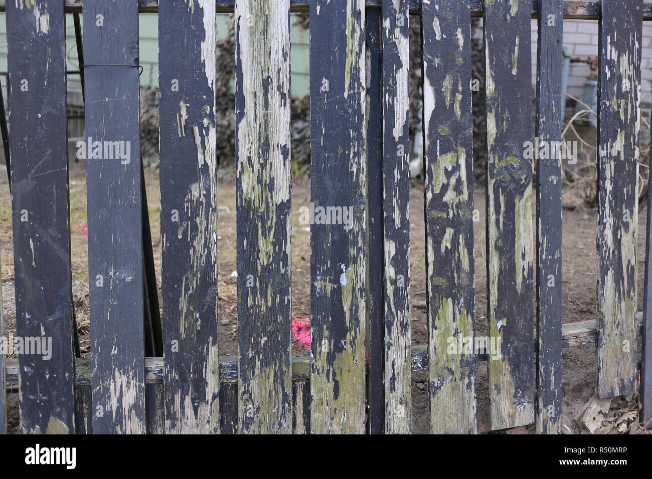 Alte, Holzzaun. Stockfoto
