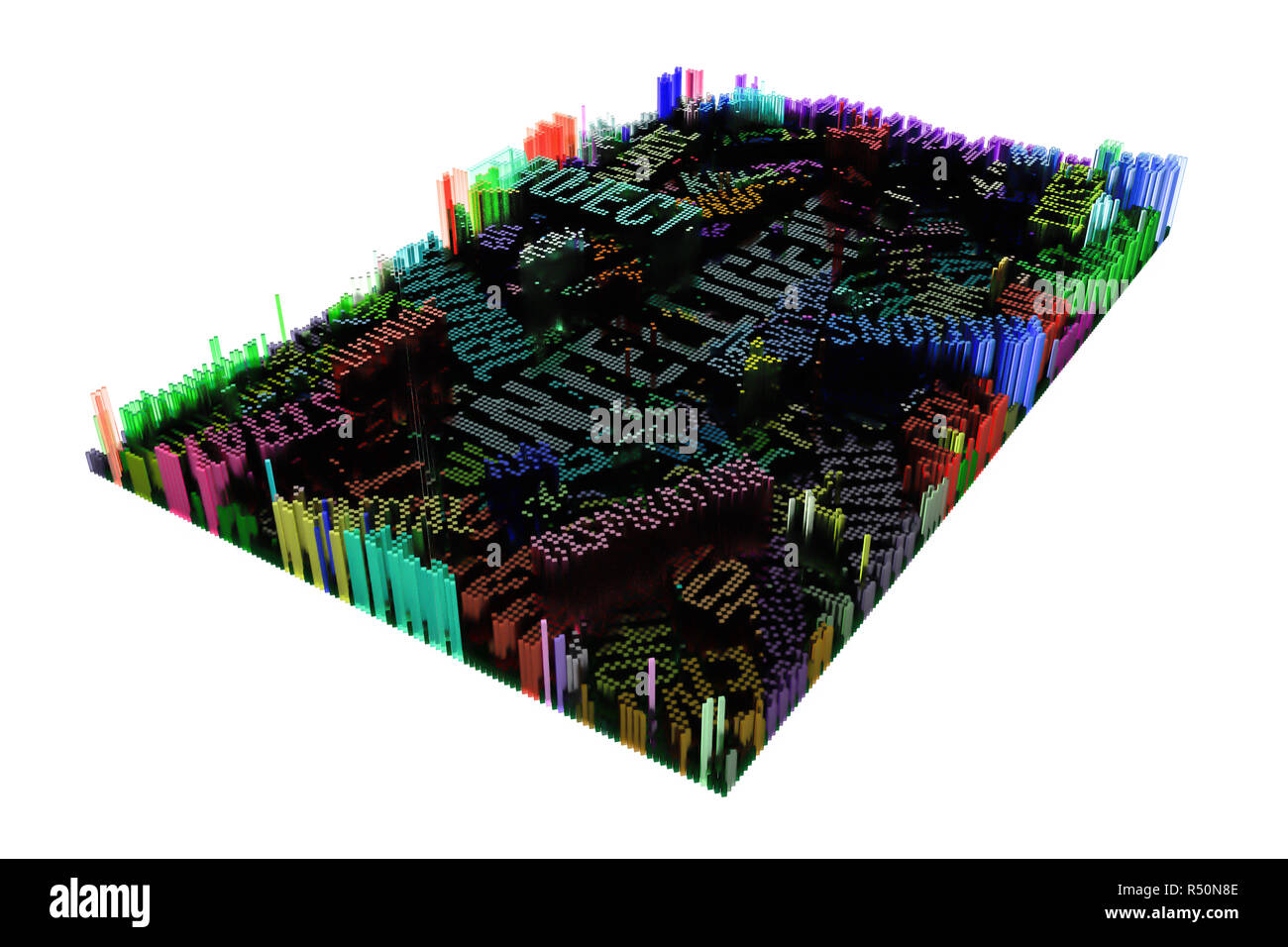 Stichwort intelligenter. Block, geometrische Struktur, Form der Komposition. Für Webseite, Wallpaper, Grafik Design, Katalog, Textur oder Hintergrund. Colorf Stockfoto