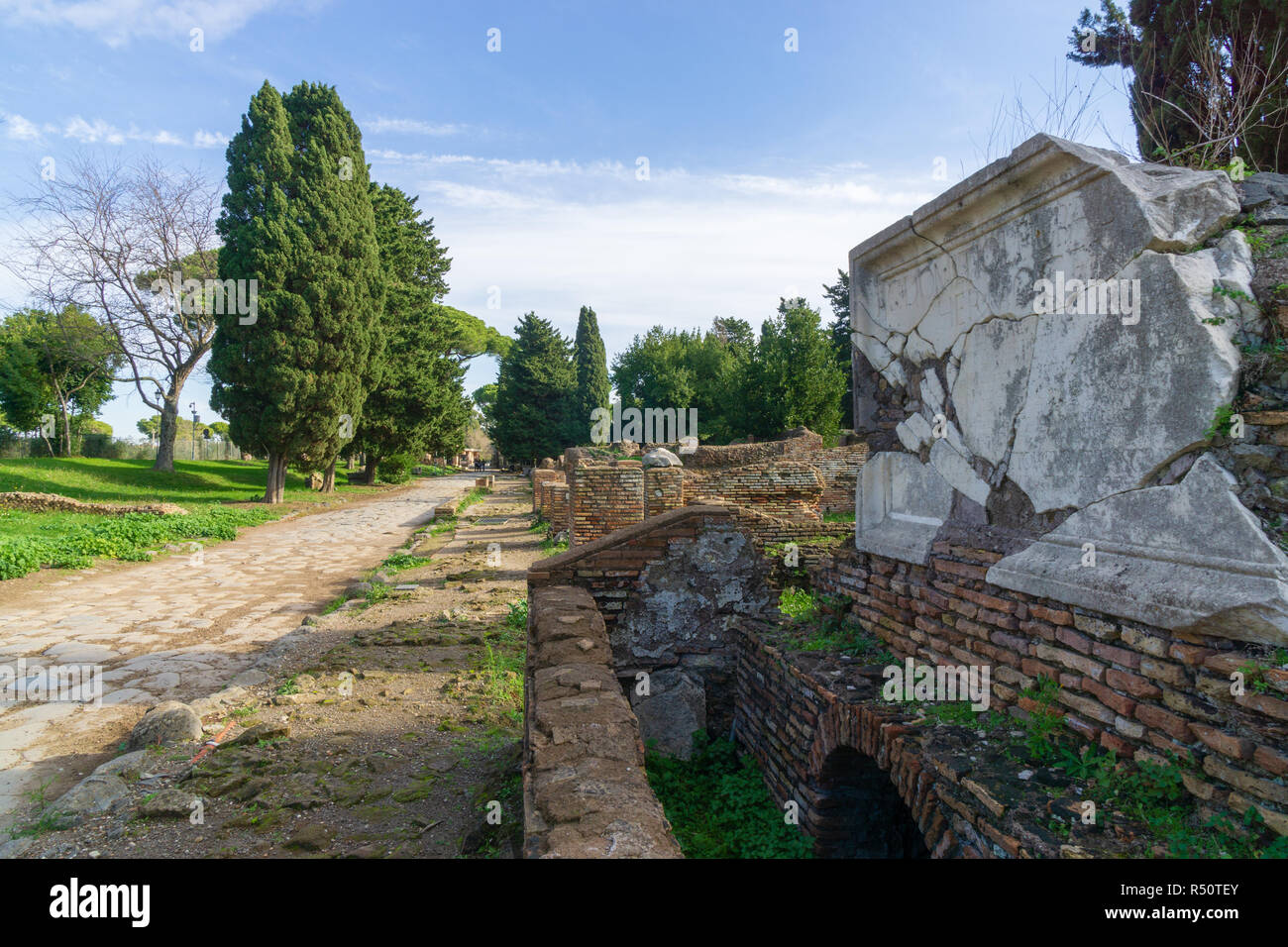 Ostia Antica in Rom, Italien. Archäologische Römische Reich street view Stockfoto