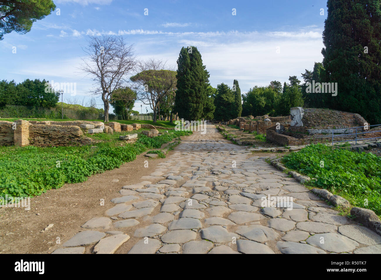 Ostia Antica in Rom, Italien. Archäologische Römische Reich street view Stockfoto