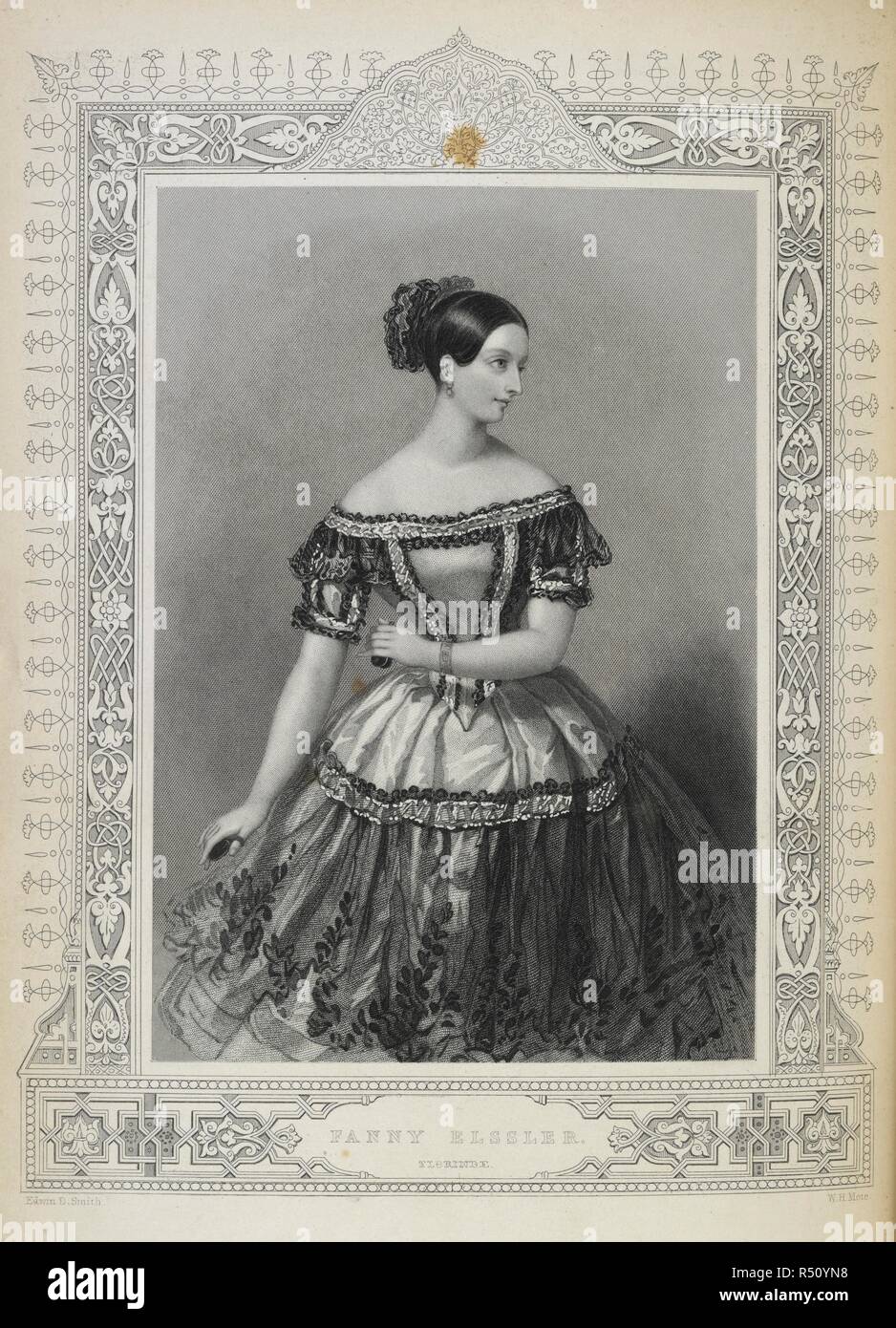 Fanny Elssler (1810-84). Österreichische Balletttänzerin. Porträt. . Schönheiten der Oper und Ballett. London, 1845. Schwarze und weiße Platte. Quelle: 1344. n.40, gegenüberliegenden Seite 49. Sprache: Englisch. Autor: Heide, C. Stockfoto