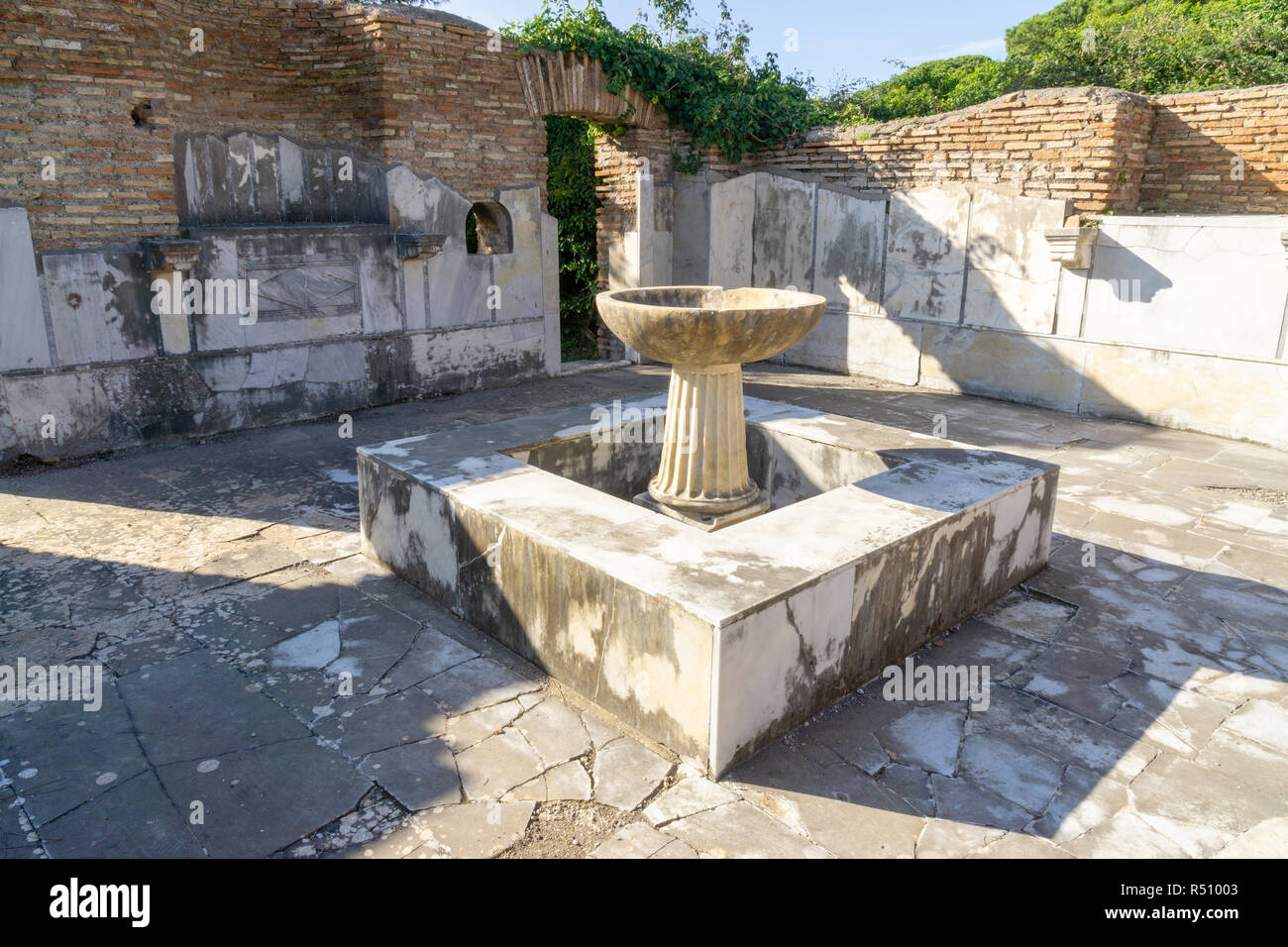 Ostia Antica in Rom, Italien. Ninfeo degli Eroti Stockfoto