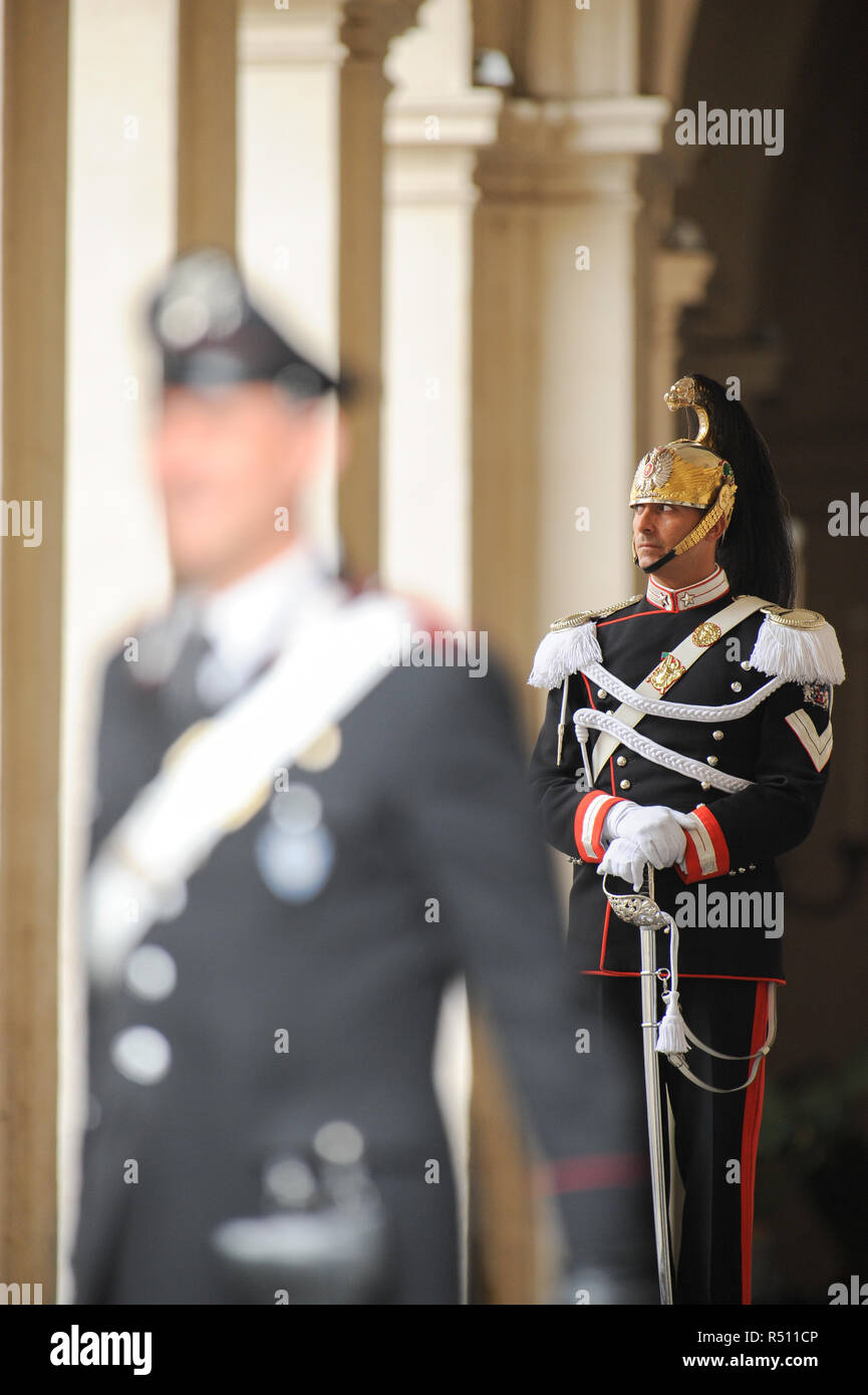 Mitglied des Reggimento Corazzieri (Kürassiere' Regiment) Teil der