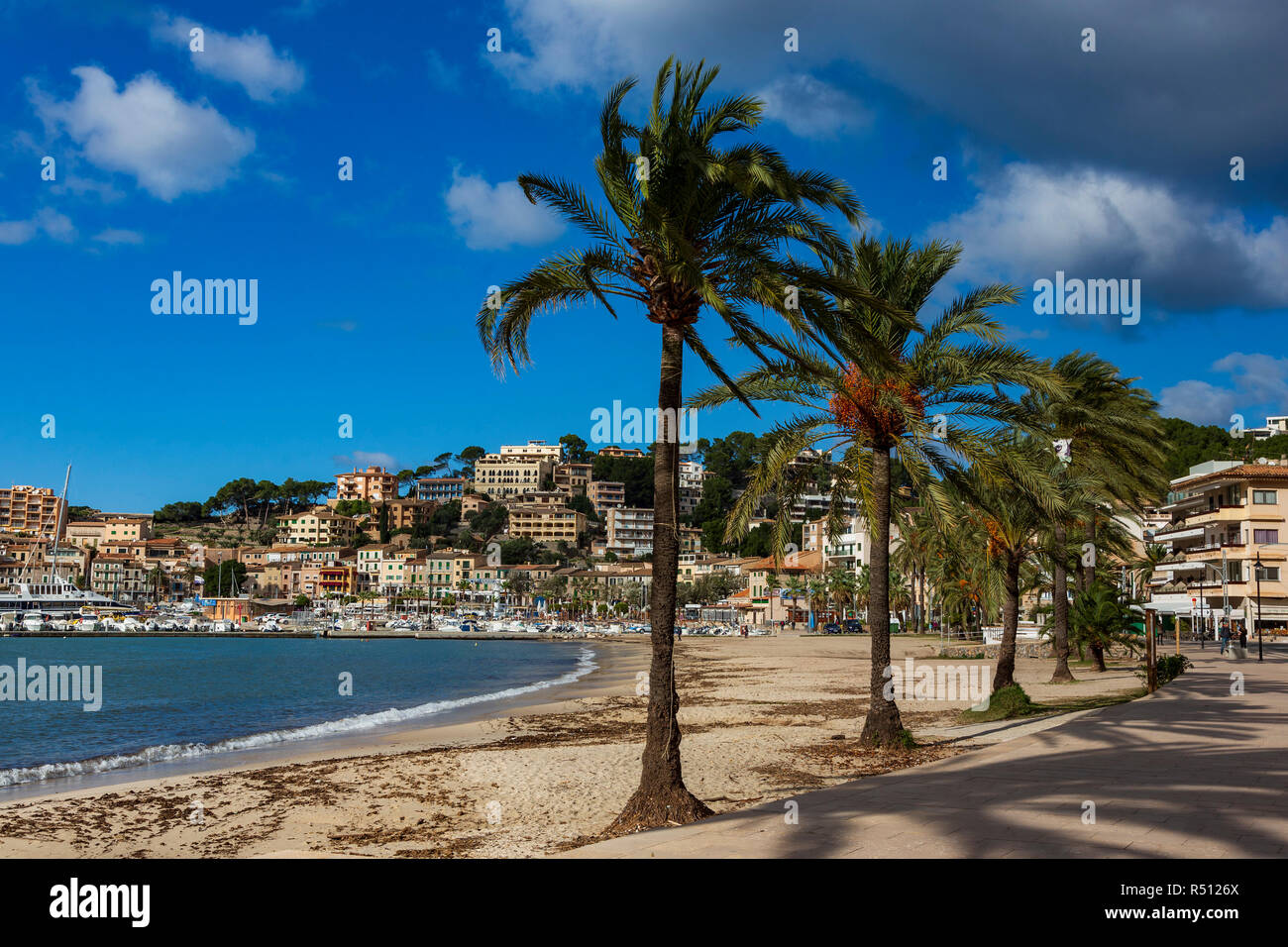 Port de Sóller, Mallorca, Mallorca, Balearen, Spanien, Europa Stockfoto
