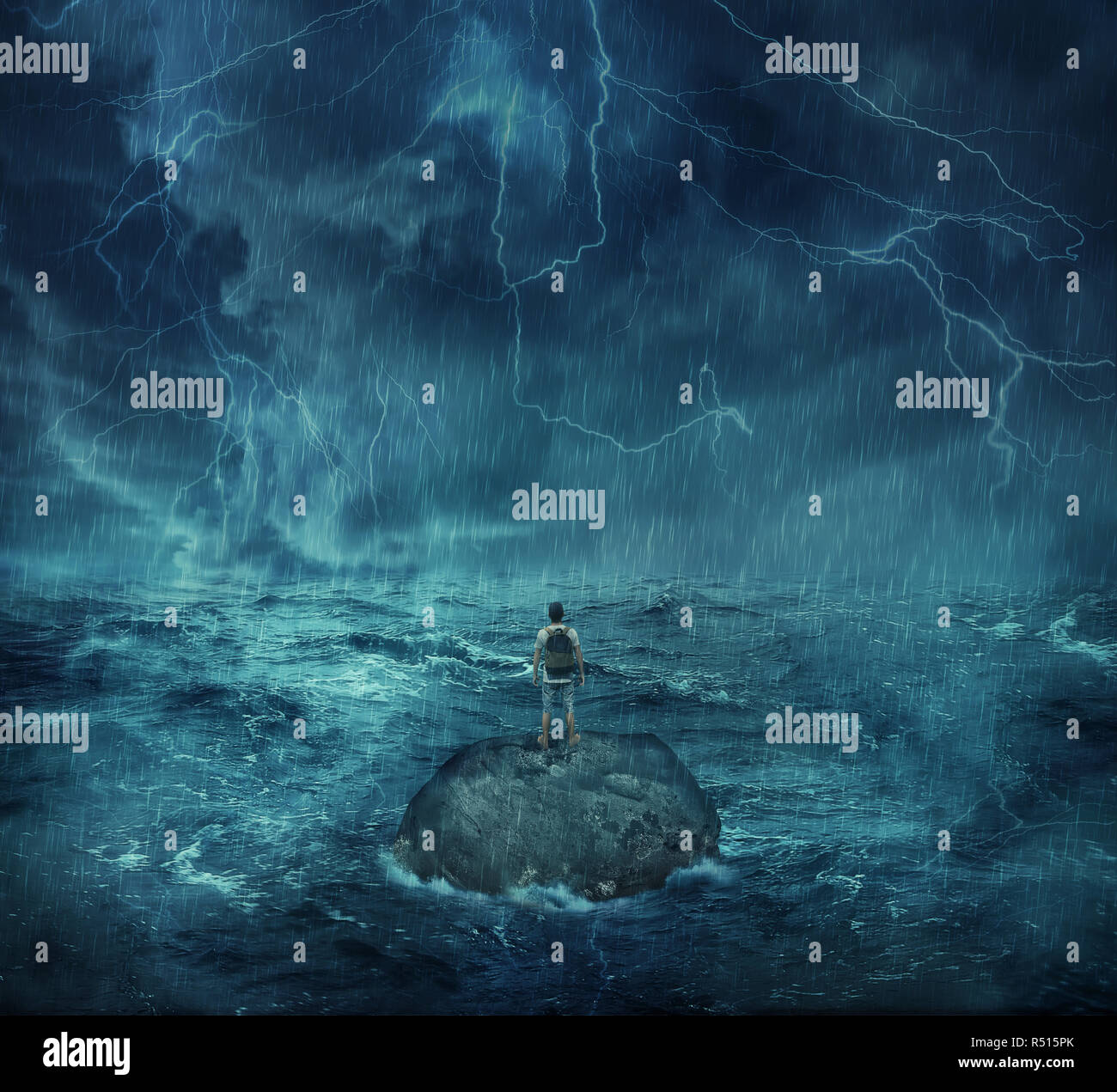 Verloren im Ozean Stockfoto