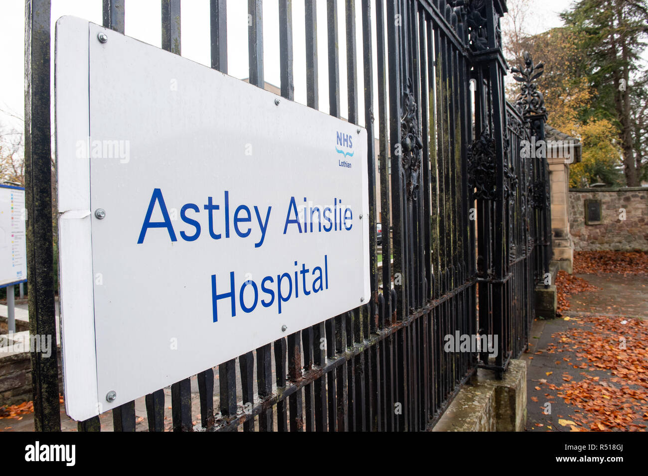 Robin Harper, interimistische Vorsitzende des Astley Ainslie Community Trust, die Will das Krankenhaus Standort für die Gemeinschaft zu übernehmen, wenn es für die Ems geht Stockfoto