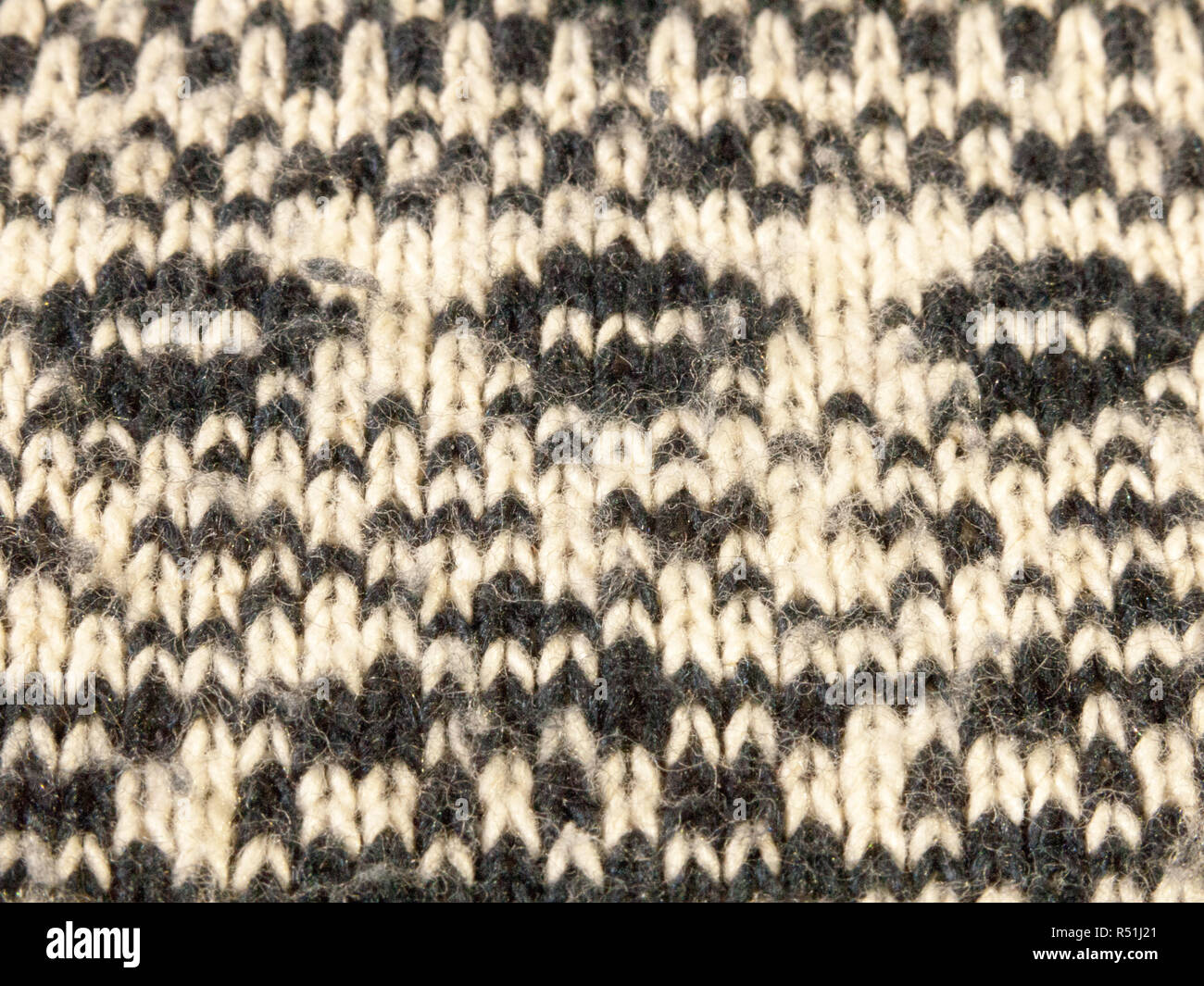 Weiße und schwarze Textur aus der Nähe Watte gemusterten Stockfoto