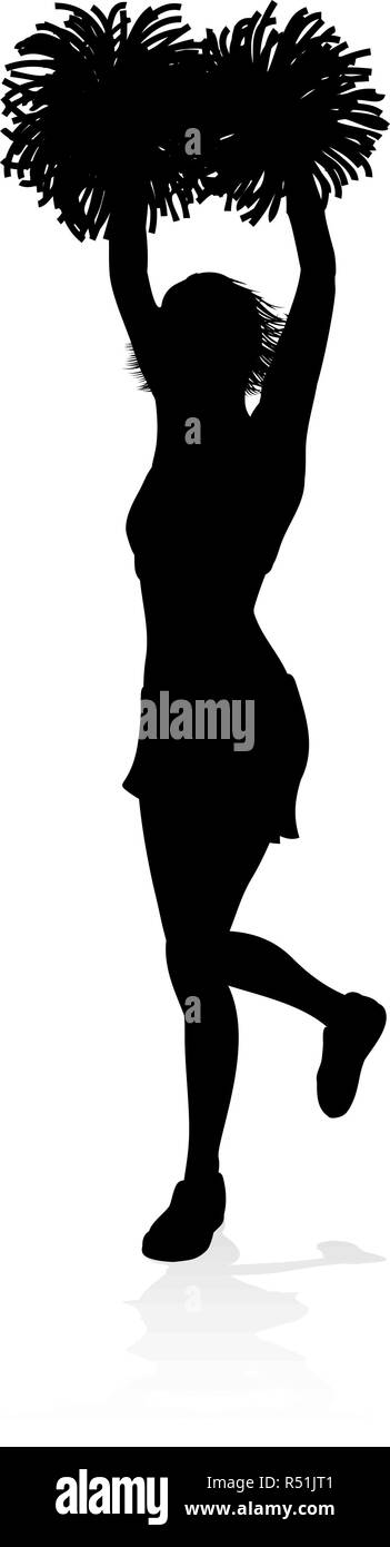 Cheerleader Pom Poms Silhouette Stock Vektor