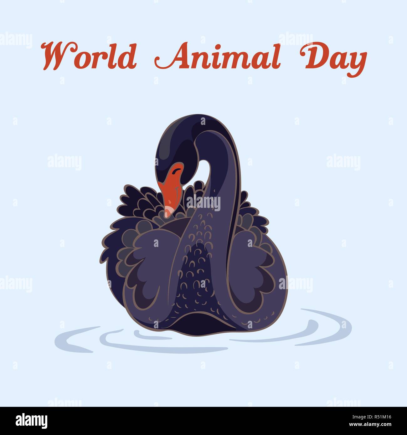 World Animal day Black Swan Konzept Hintergrund. Cartoon Illustration der Welt Tier Tag Black Swan vektor Konzept Hintergrund für Web Design Stock Vektor