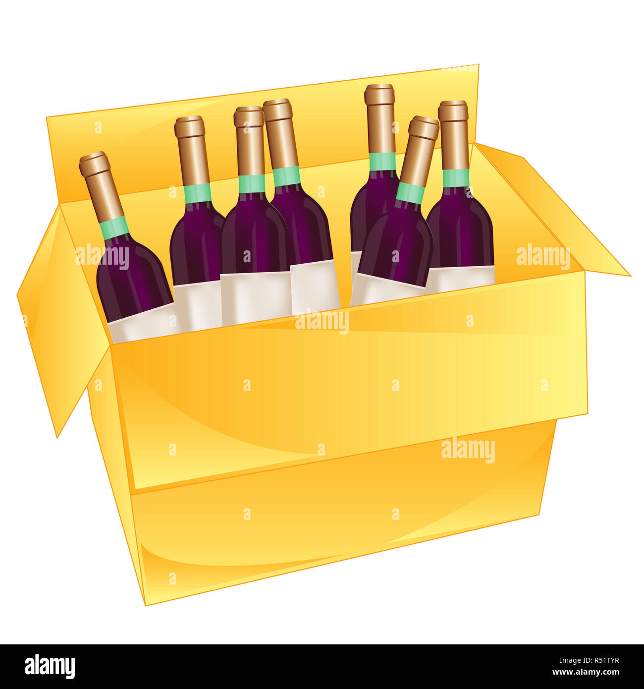 Box mit Wein Stockfoto
